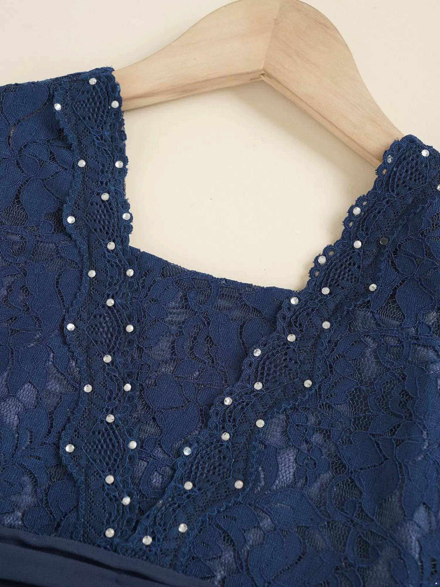 Kids Girls Lace Bodice Backless Chiffon Wedding Dress