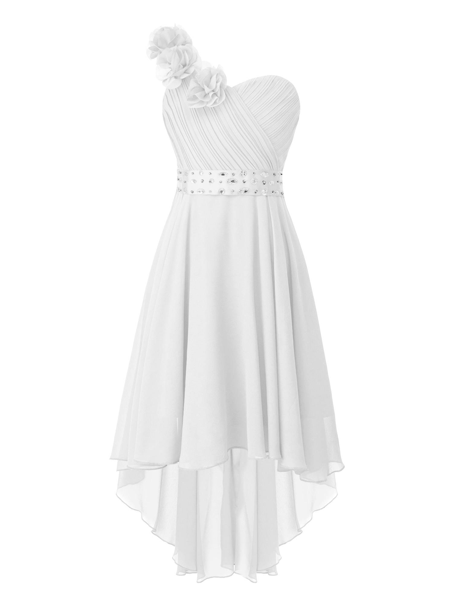 Kids Girls 3D Flower High-Low Party Dress