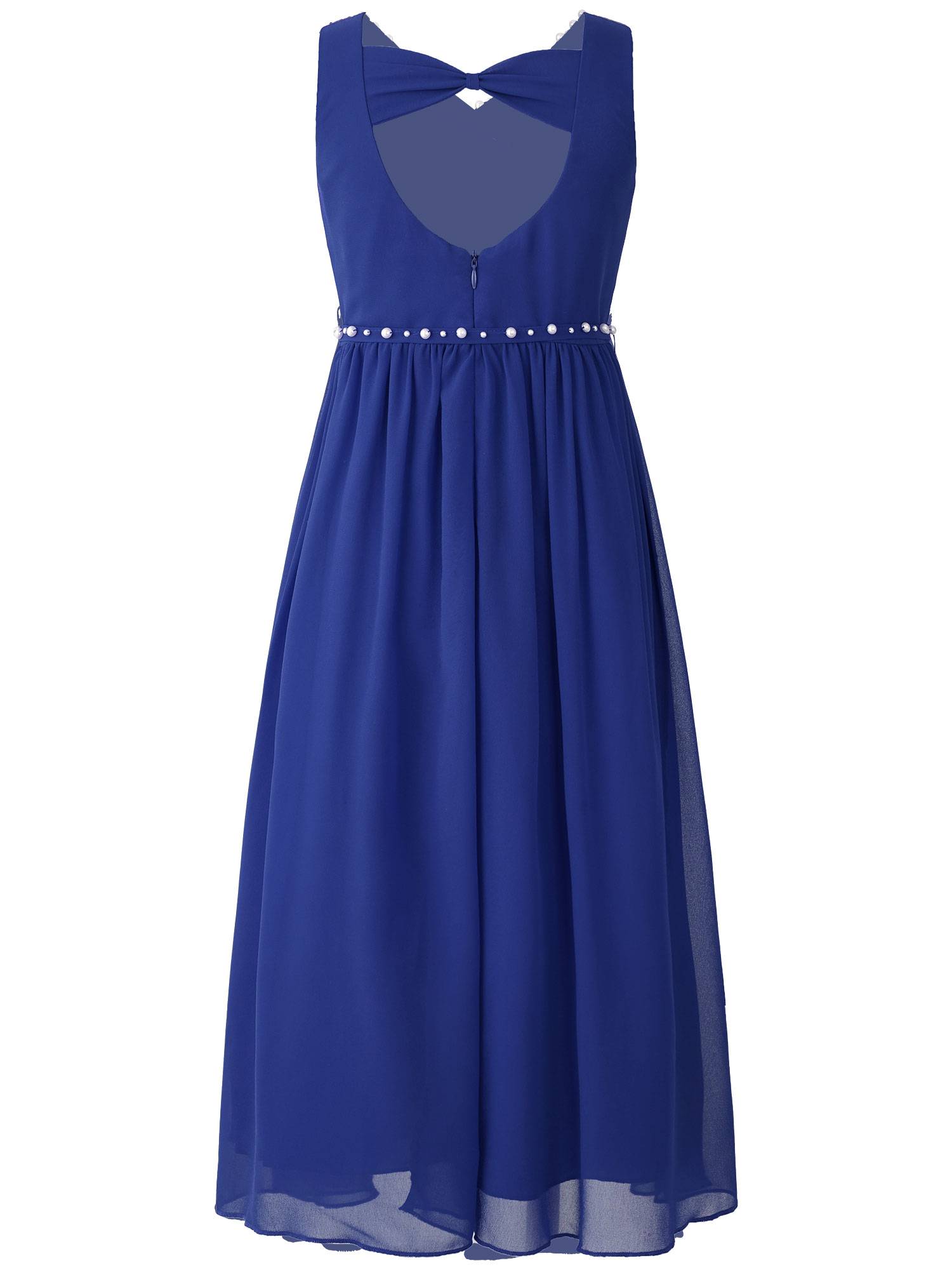 Kids Girls Beaded V Neck Chiffon Party Dress