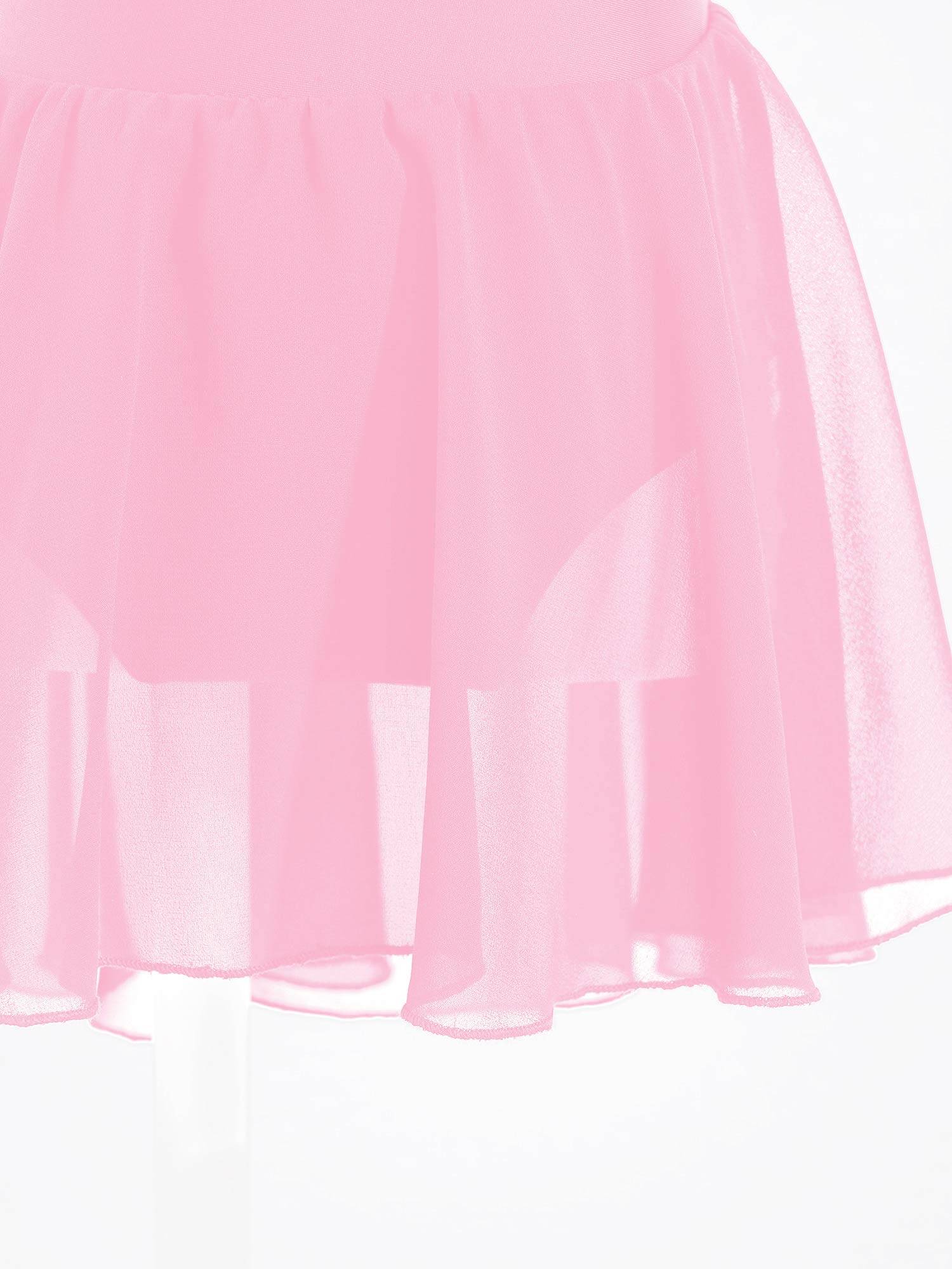 Kids Girls Sleeveless Ruched Solid Lyrical Dance Leotard Dress