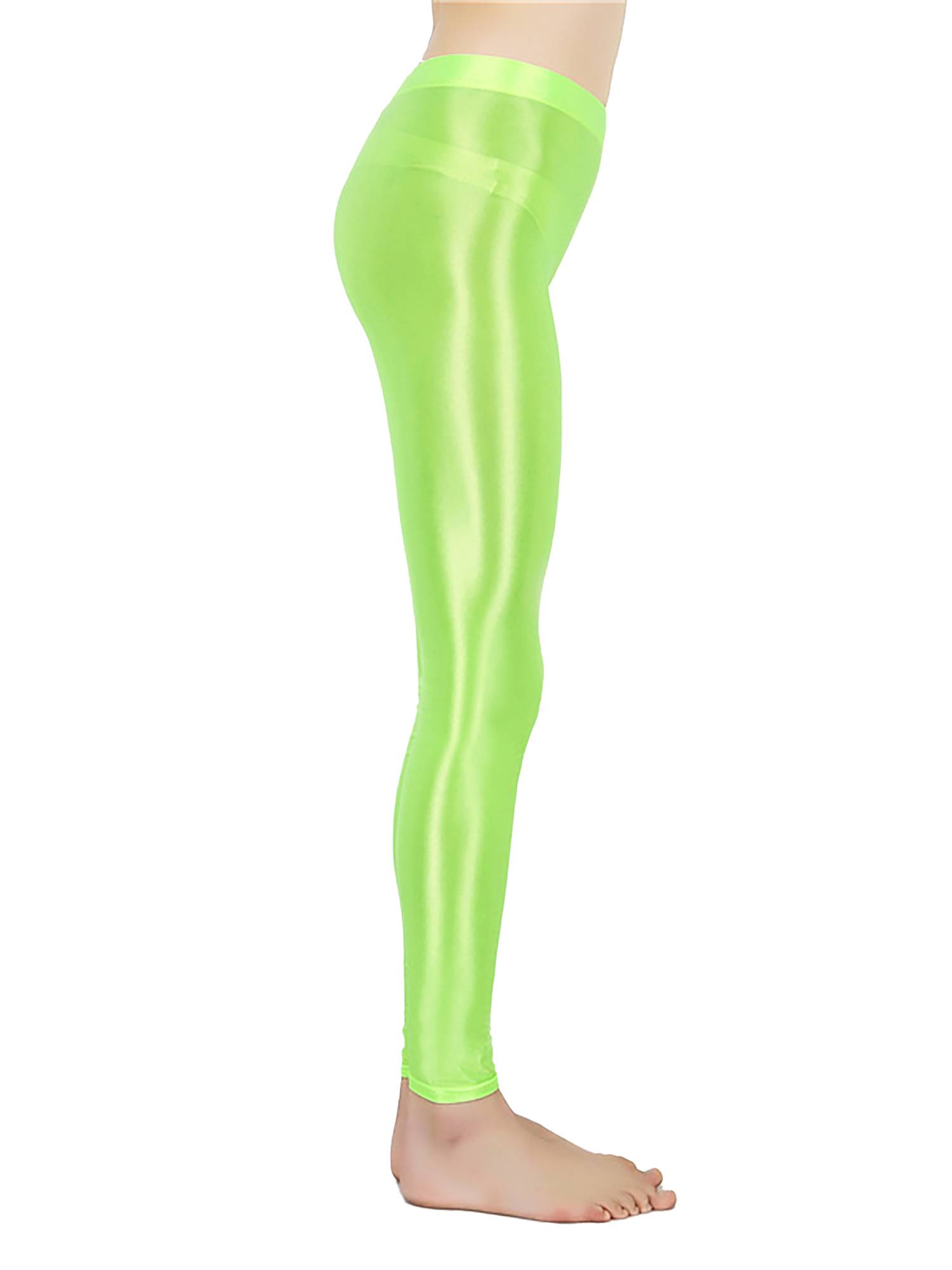 Women Shiny Metallic Stretchy Leggings Yoga Pants