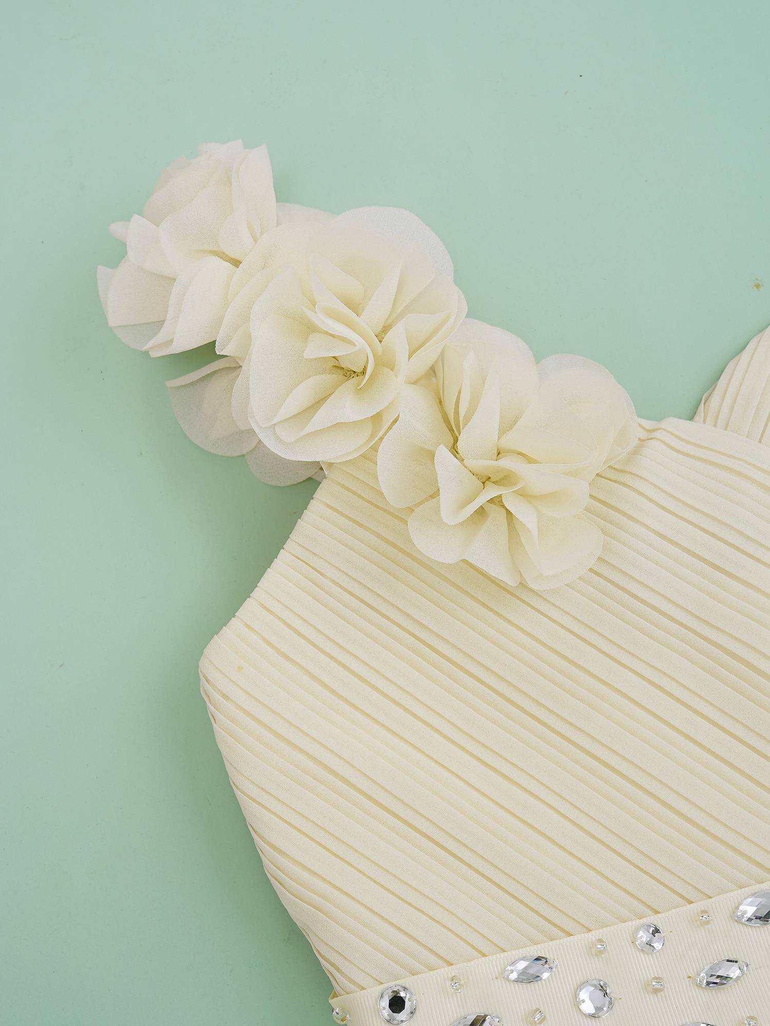 Kids Girls 3D Flower High-Low Party Dress