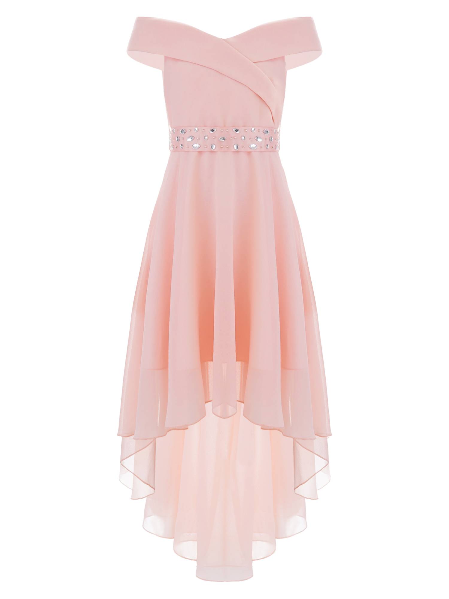 Kids Girls Off-Shoulder High-Low Dress