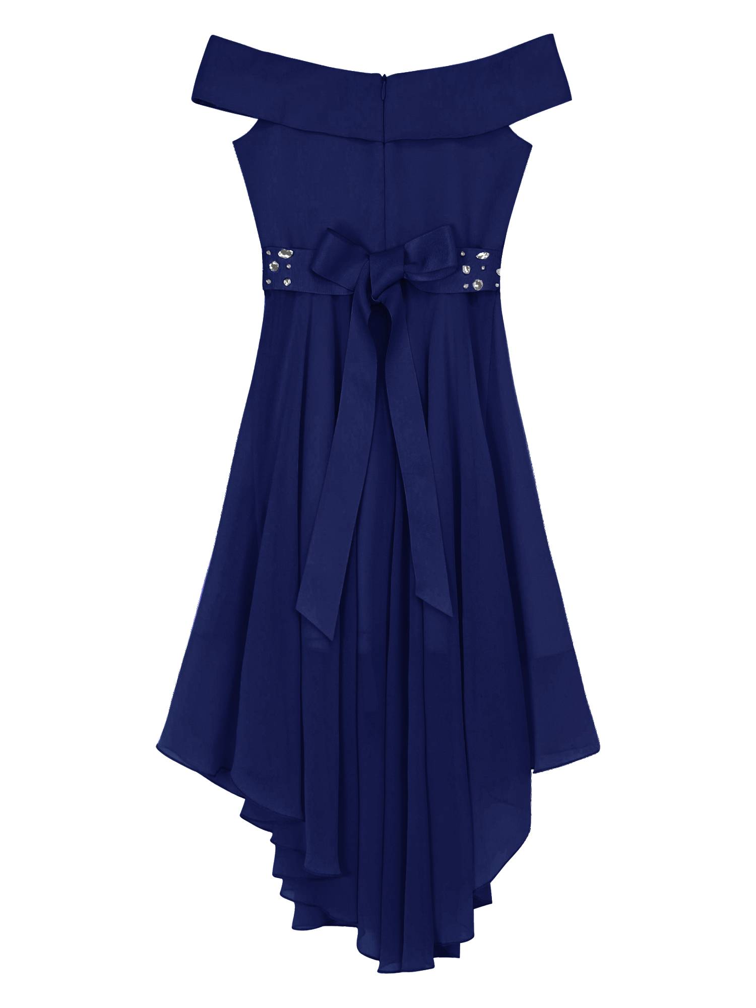 Kids Girls Off-Shoulder High-Low Dress