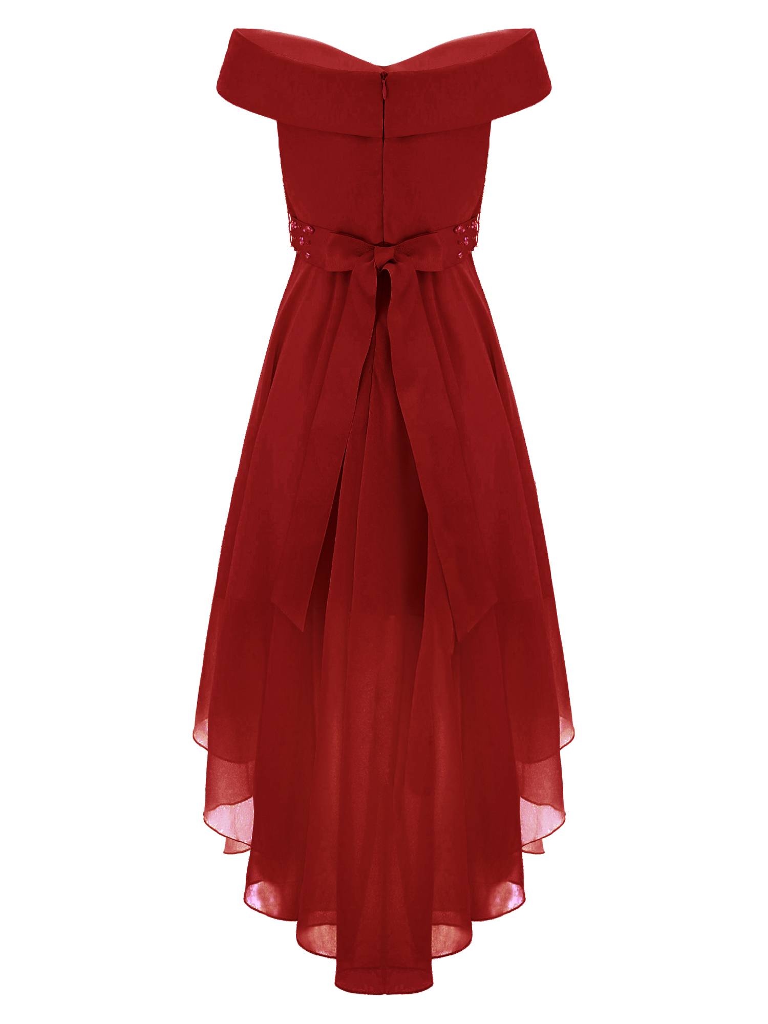 Kids Girls Off-Shoulder High-Low Dress