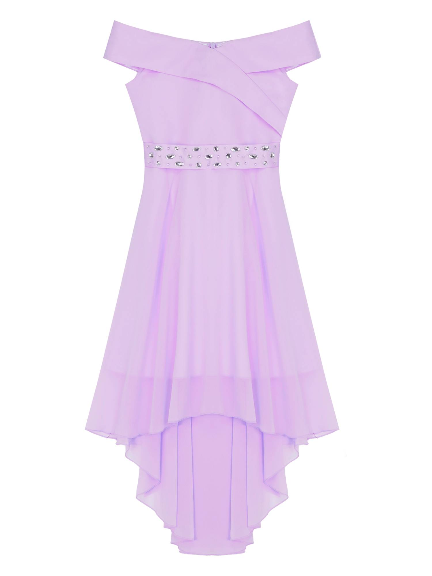 Kids Girls Off-Shoulder High-Low Dress