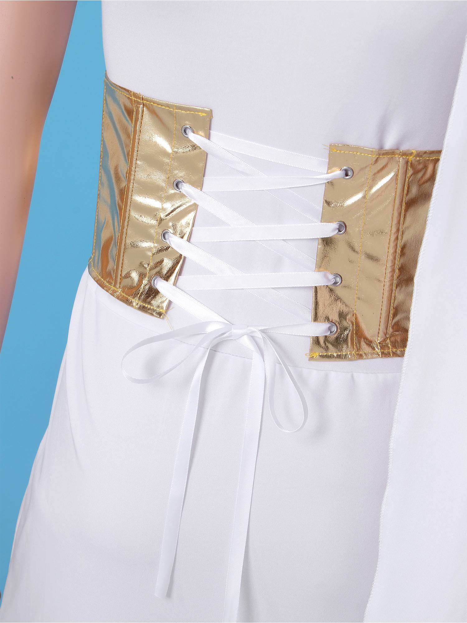 Women Halloween Cosplay Costume One Shoulder Dress with Corset Headwear