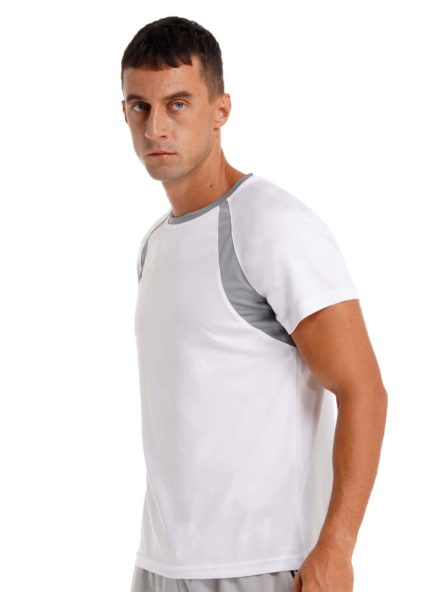 Men Quick-Drying Short Sleeve Breathable Round Neck Sports T-Shirt