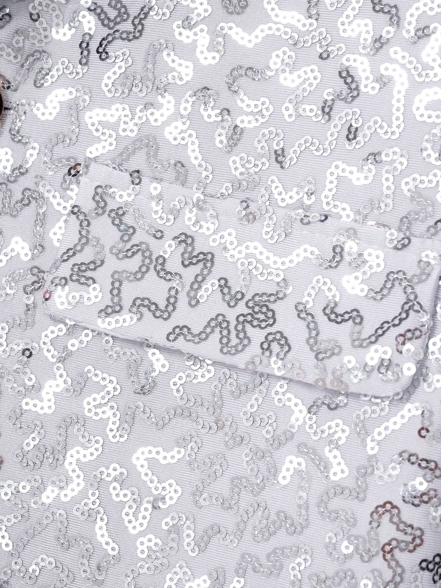 Kids Boys Sequins Lapel Blazer Tuxedo and Pants Formal Suits