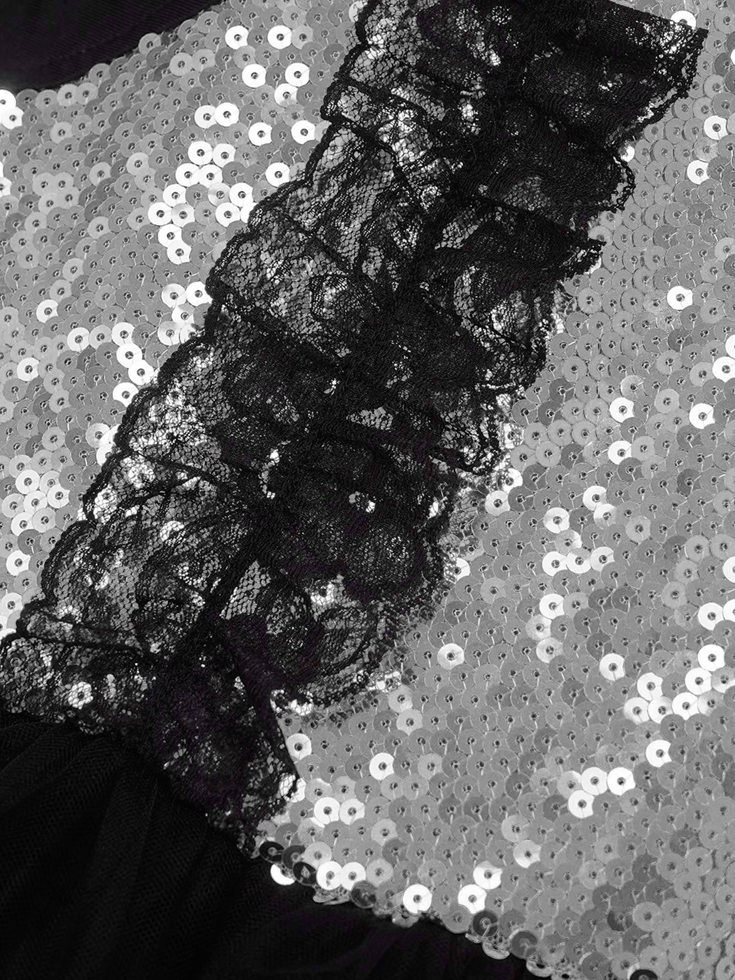 Kids Girls Sleeveless Sequins Ruffle Ballet Dance Leotard Tutu Dress