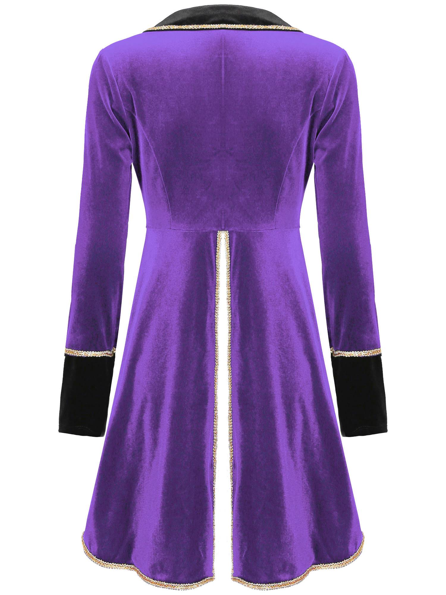 Women Long Sleeve Halloween Velvet Swallow-Tailed Coat
