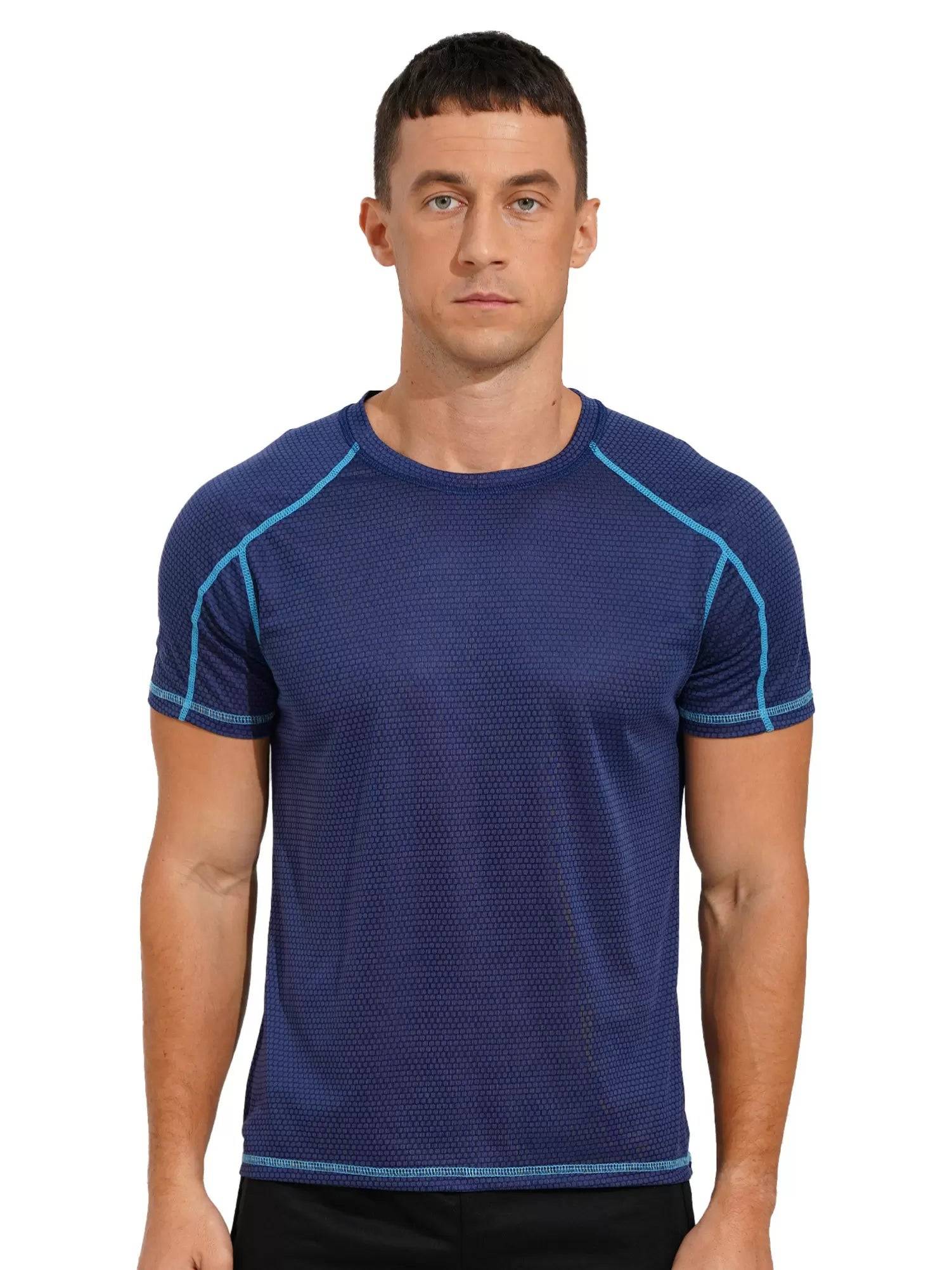 Men Short Sleeve Breathable Quick-drying Running Sport T-shirt