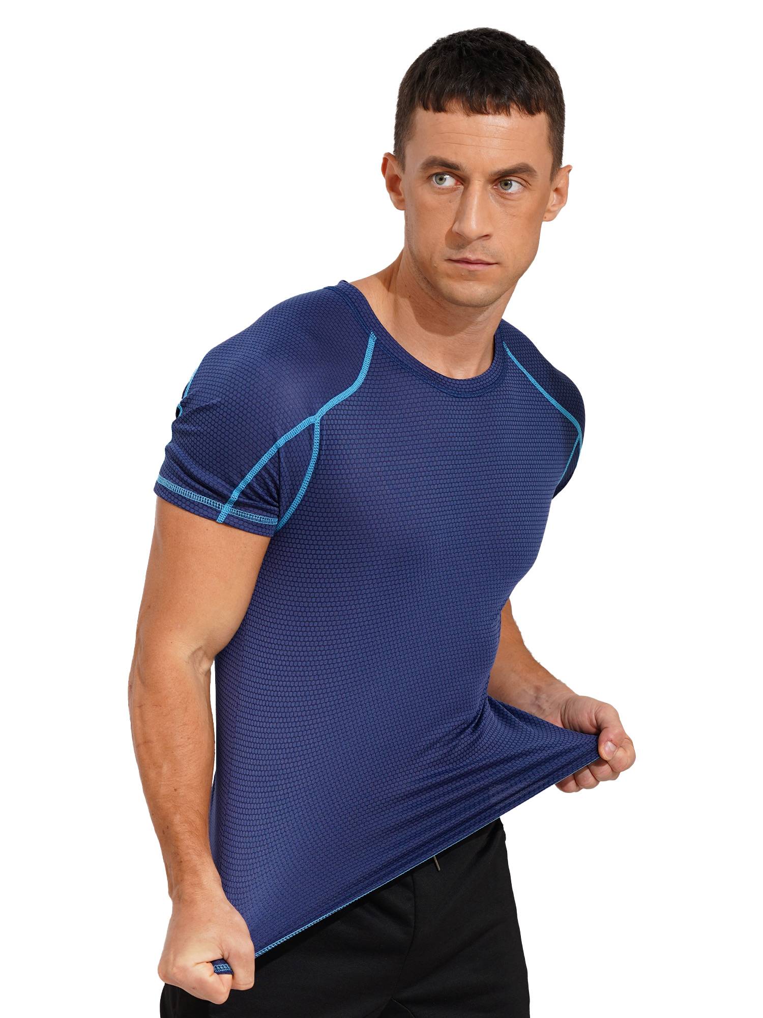 Men Short Sleeve Breathable Quick-drying Running Sport T-shirt