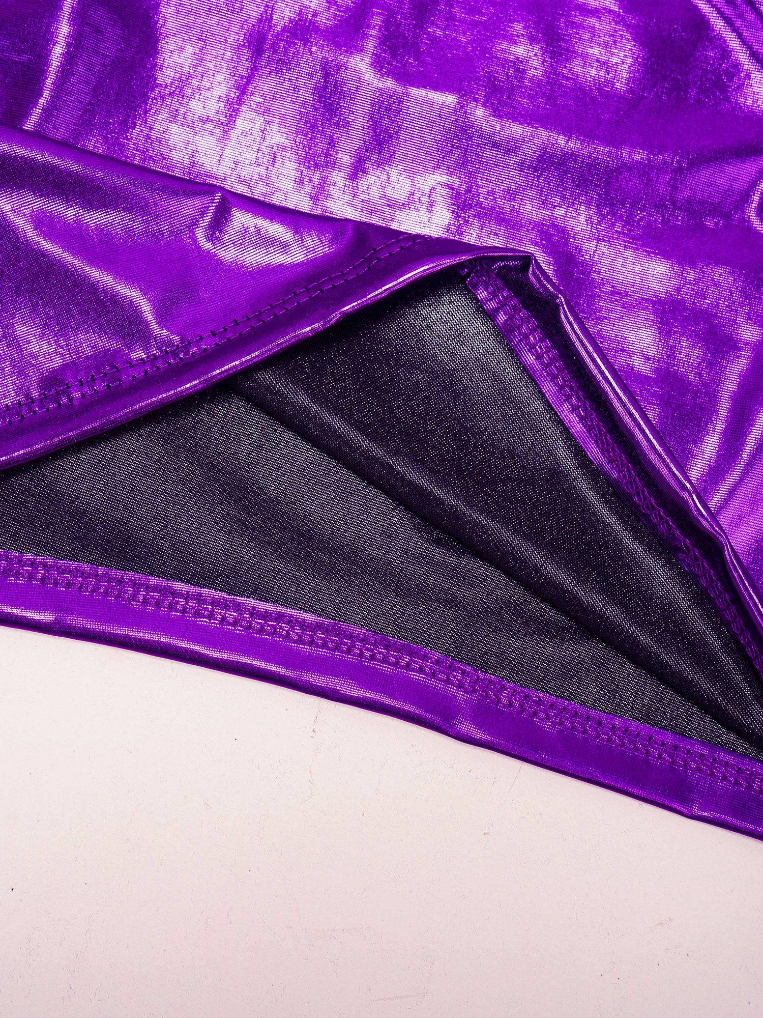 Kids Girls Metallic Sleeveless Ballet Dance Crop Tank Tops