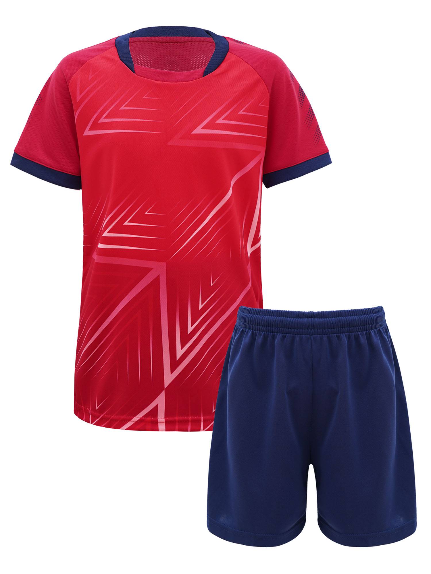 Kids Boys Two Pieces Short Sleeve T-shirt and Shorts Football Sets