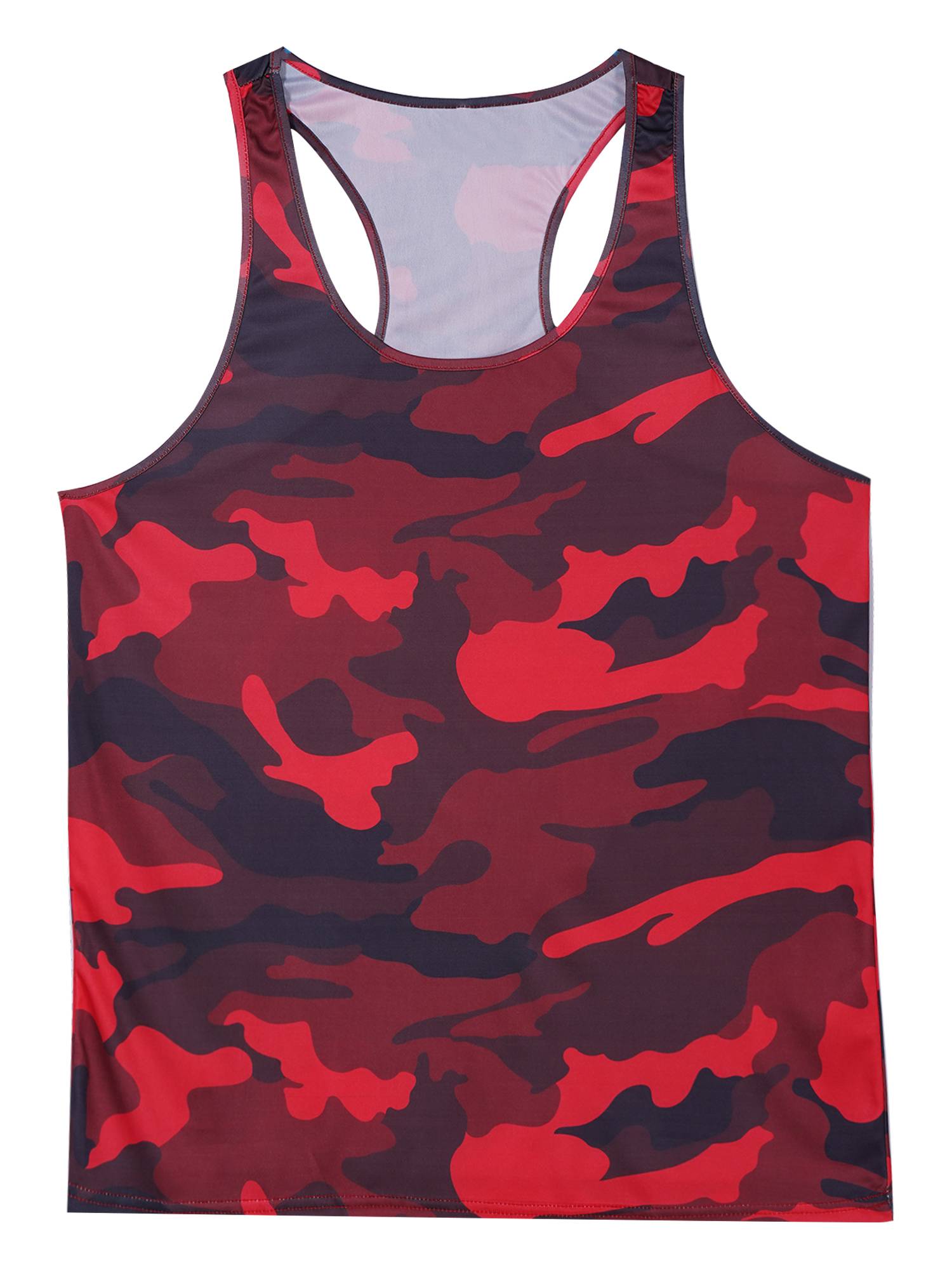 Men Camouflage Print Scoop Neck Sport Tank Tops