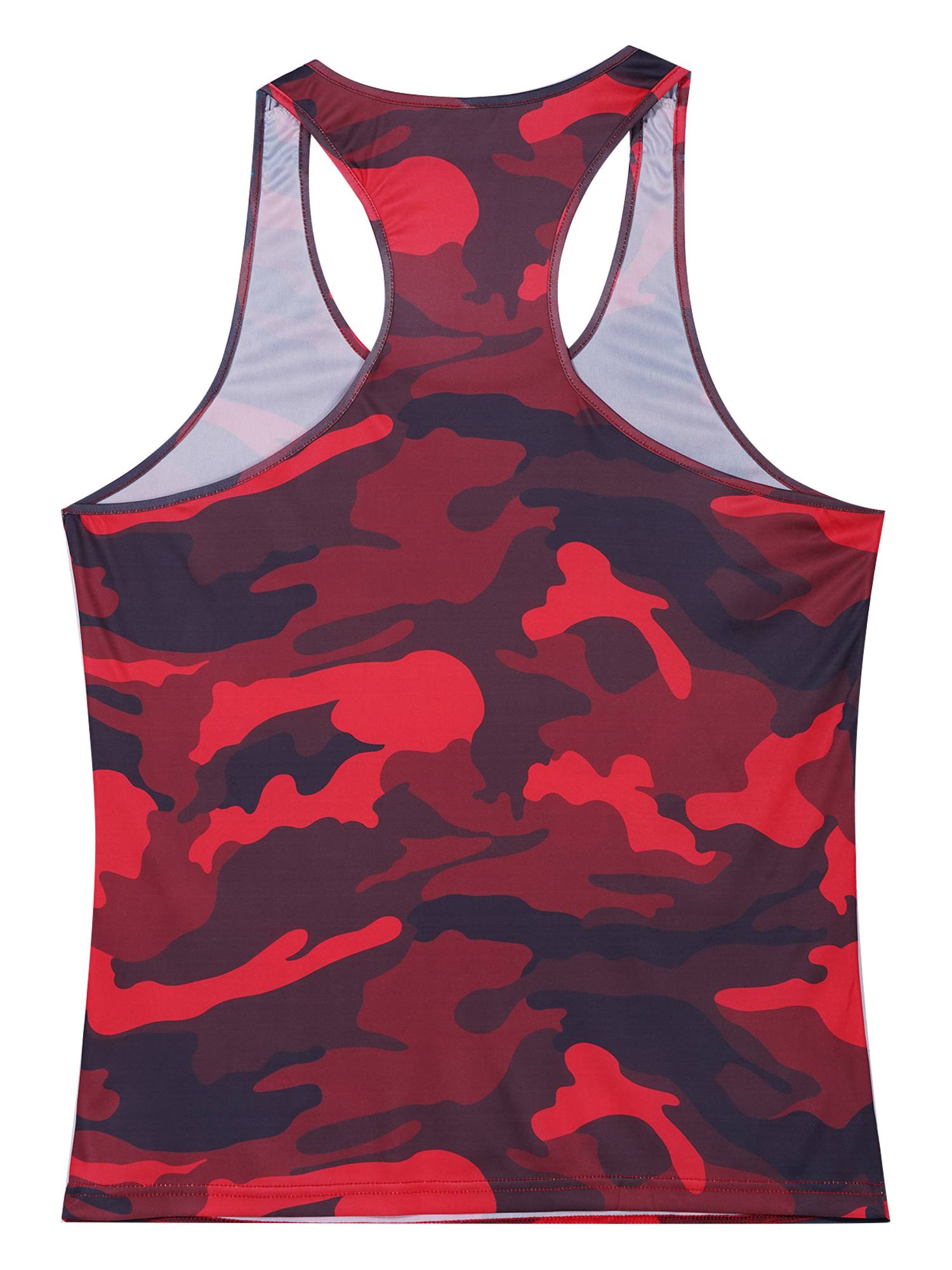 Men Camouflage Print Scoop Neck Sport Tank Tops