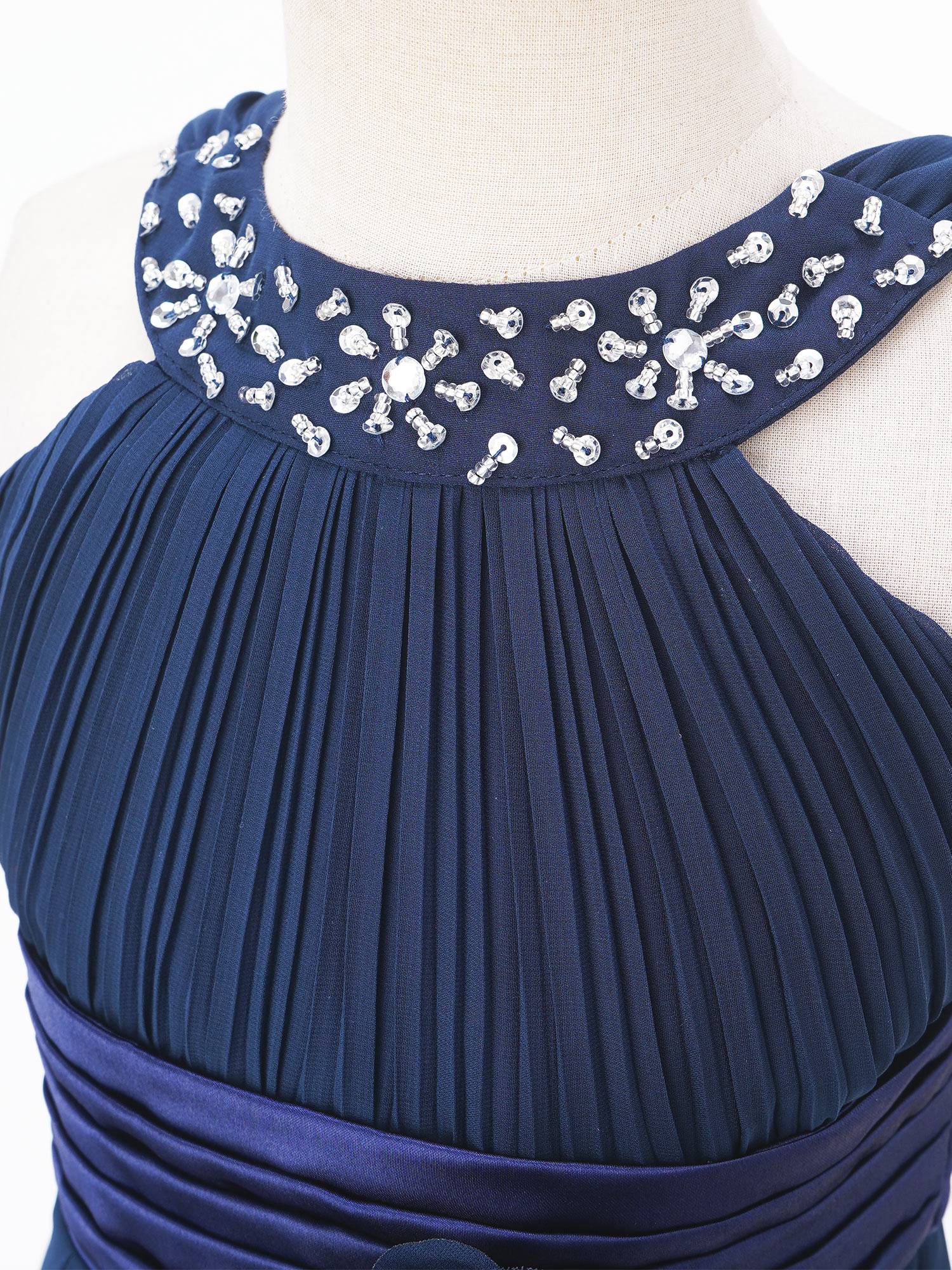 Kids Girls 3D Flower Chiffon High-Low Party Dress