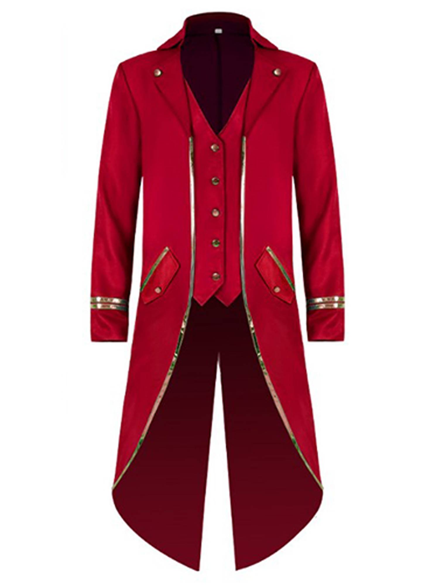 Men Halloween Medieval Vintage Long Sleeve Tailcoat