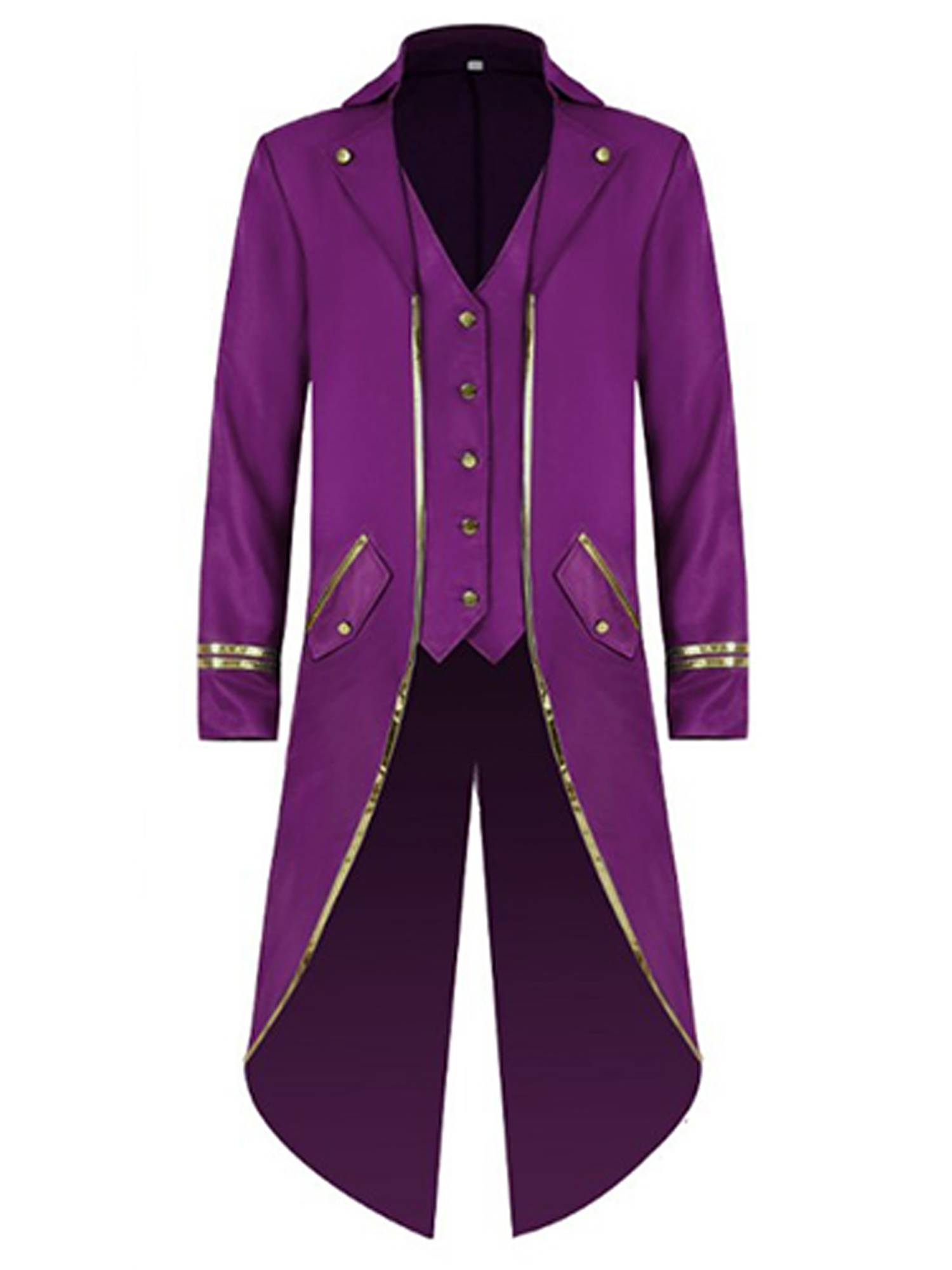 Men Halloween Medieval Vintage Long Sleeve Tailcoat