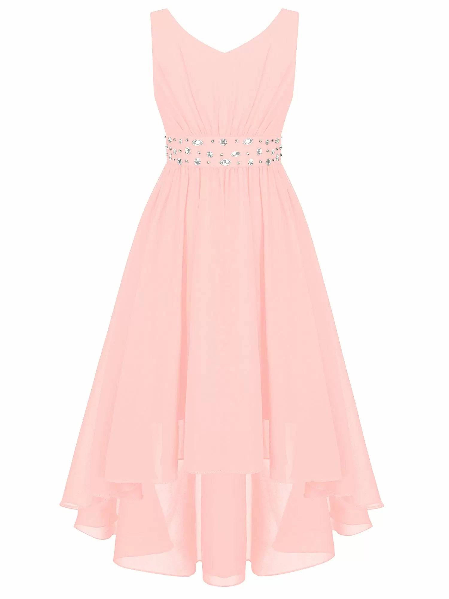 Kids Girls V Neck Party Tank Dresses