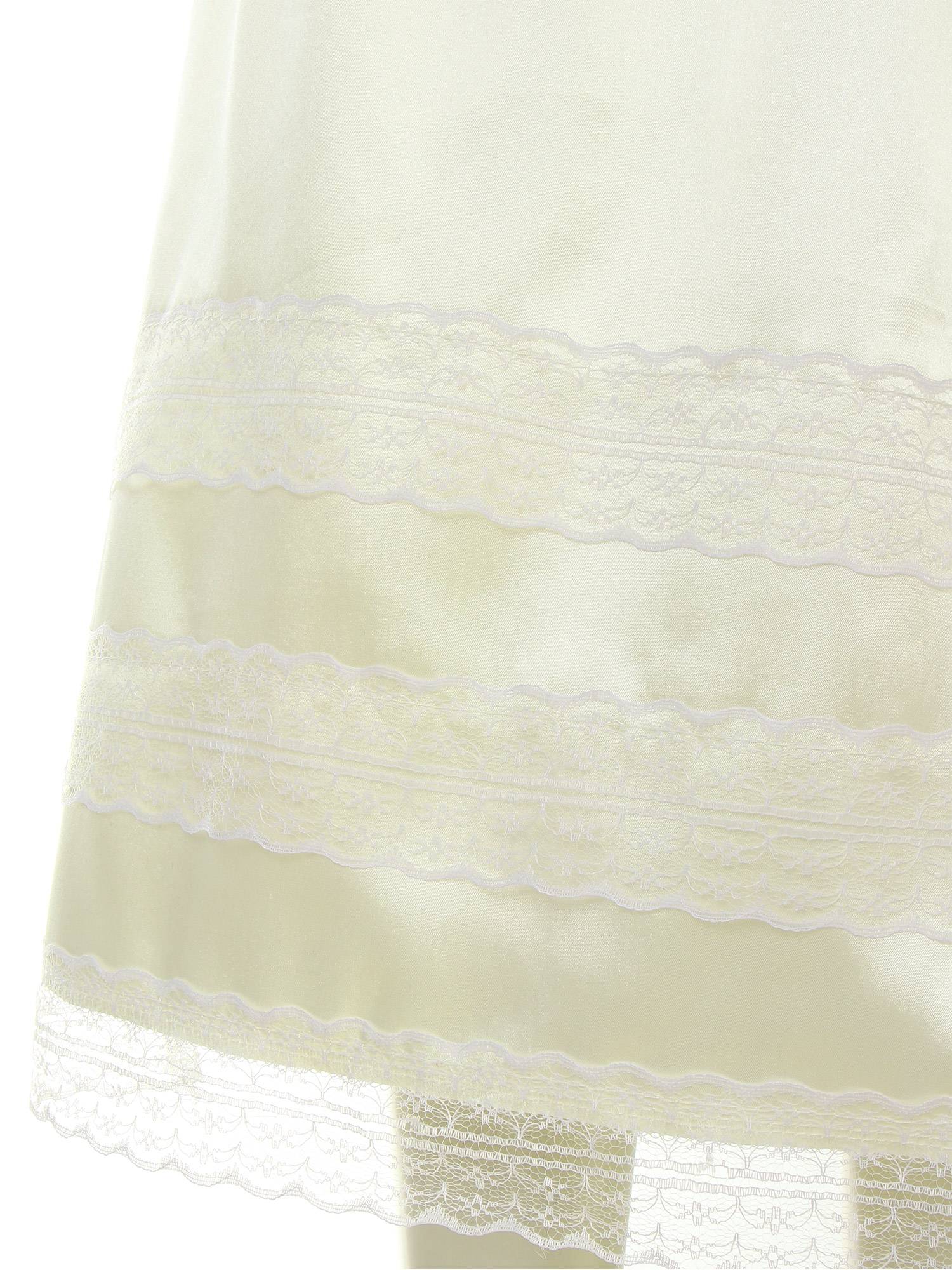 Women Half Slip Long Underskirt Lace Trim Tea Length Petticoat