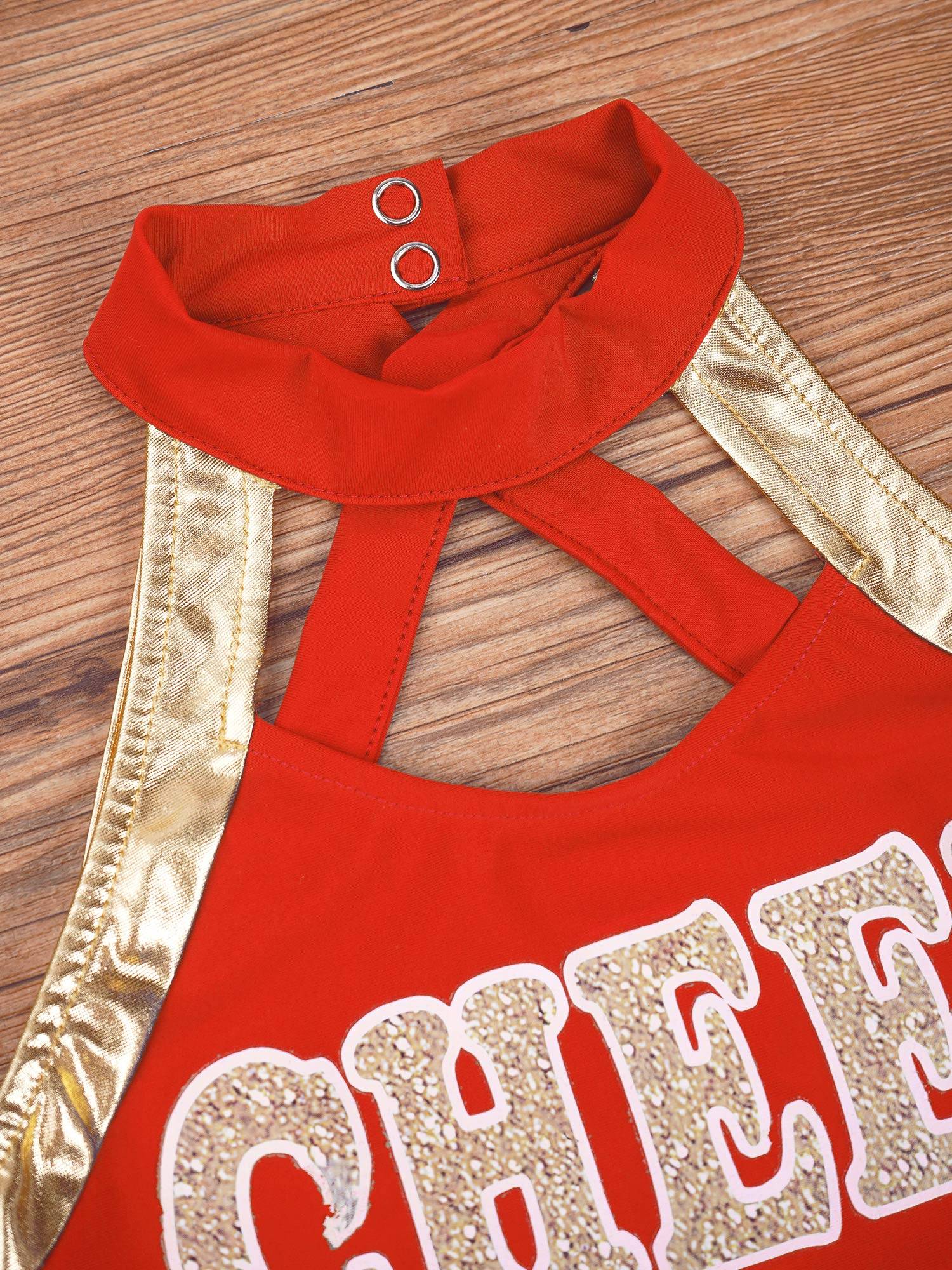 Kids Girls Sleeveless Letter Print Cheerleading Dance Dress