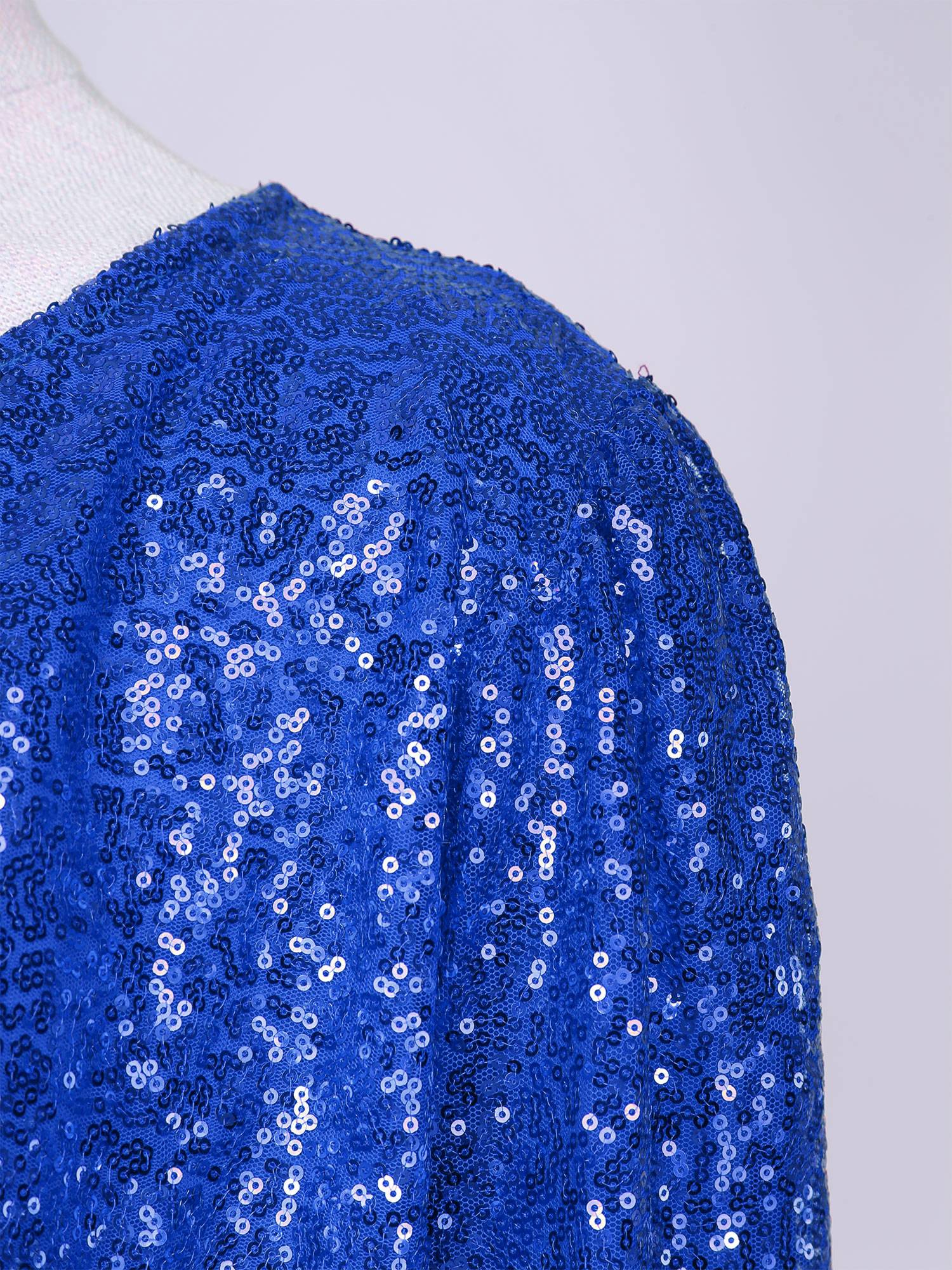 Women Sequin Open Front Coat Long Sleeve Outwear for Cocktail