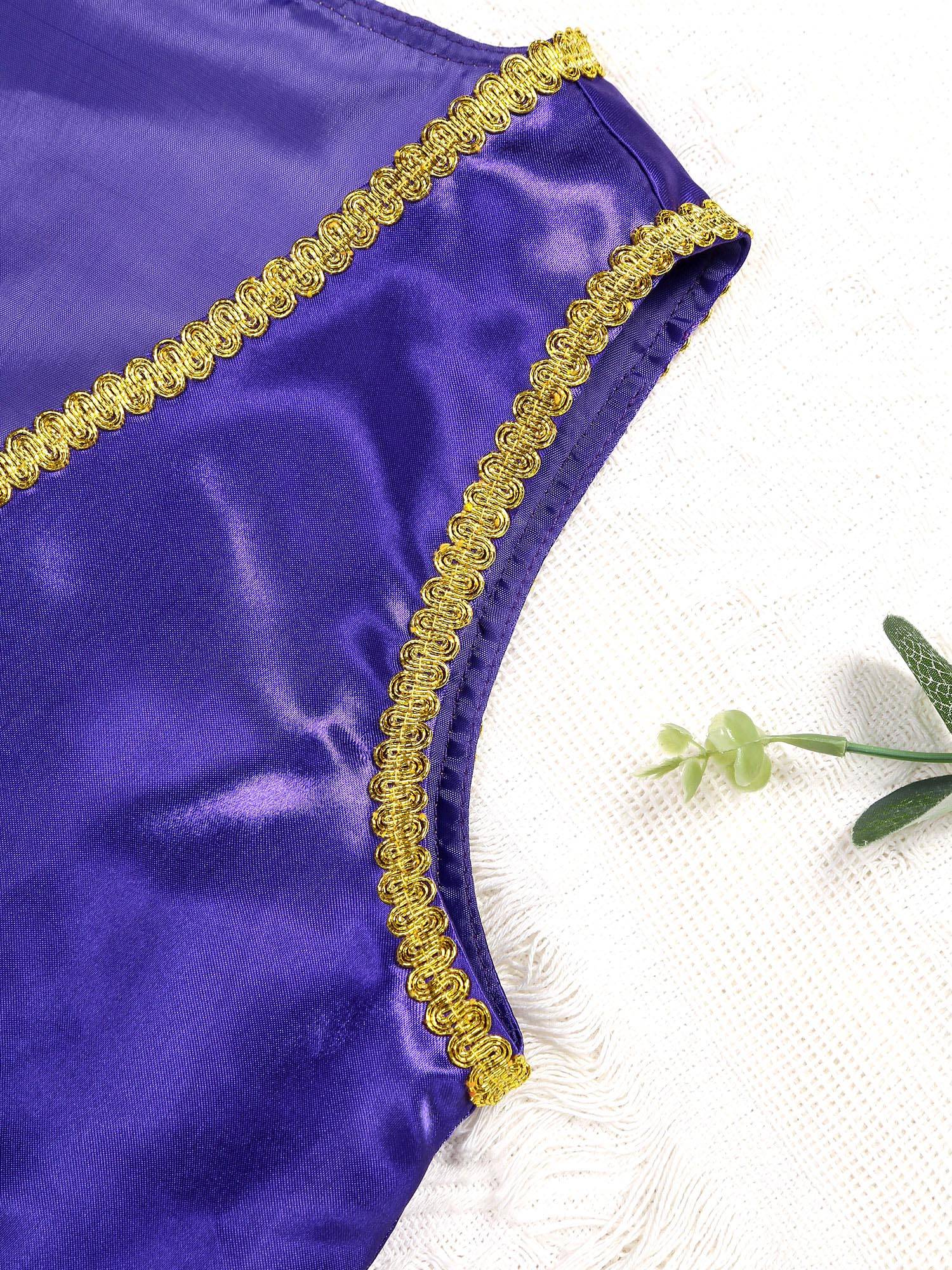 Kids Boys Glossy Open Front Vest Aladdin Cosplay Costume