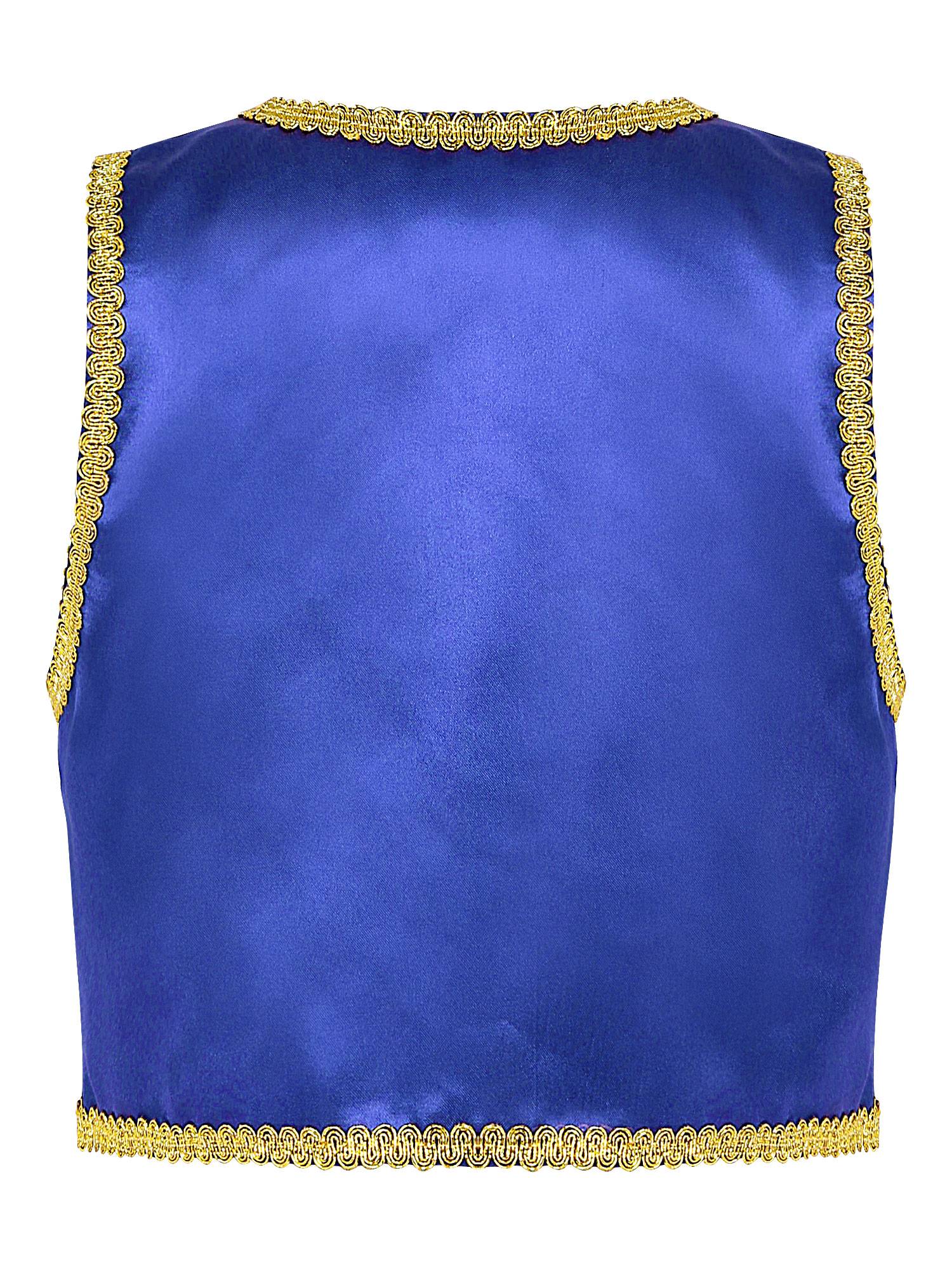 Kids Boys Glossy Open Front Vest Aladdin Cosplay Costume
