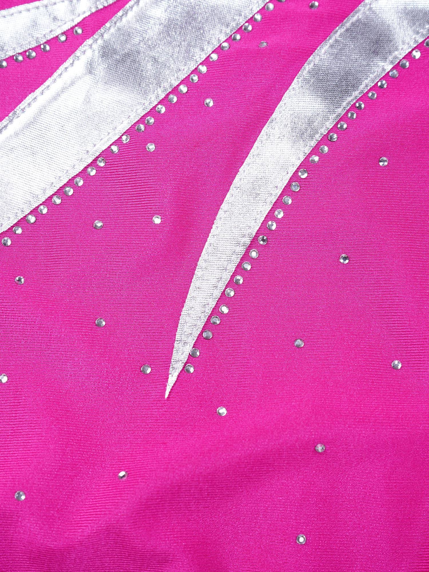 Kids Girls Sleeveless Round Neckline Skating Dance Leotards