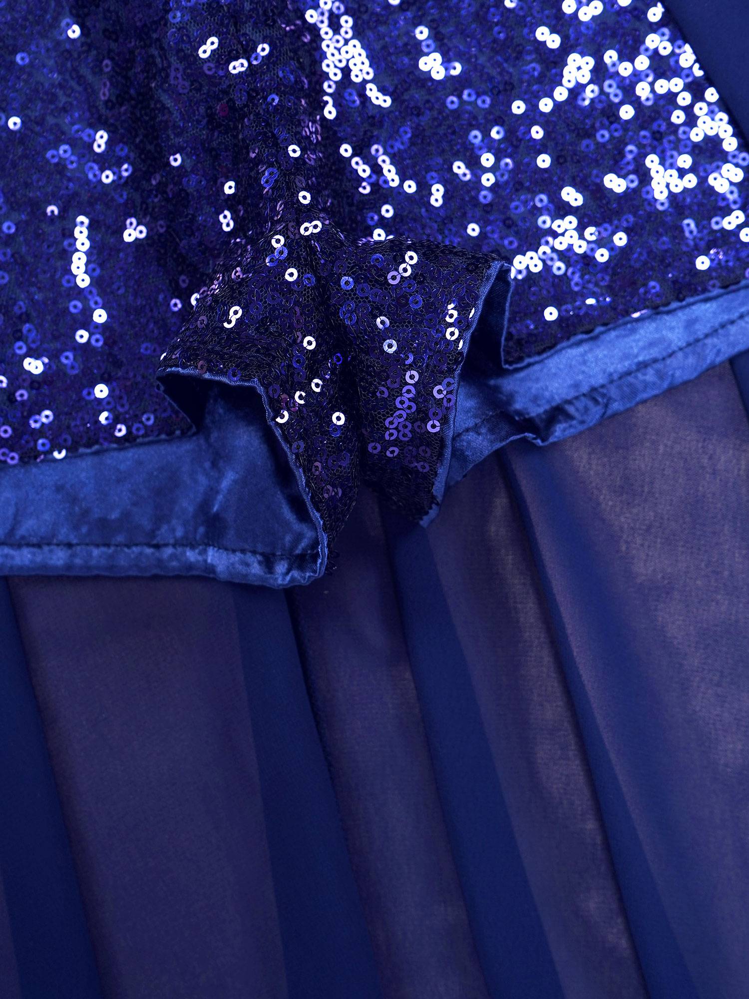 Kids Girls Sleeveless Sparkly Sequin Jumpsuit Dress