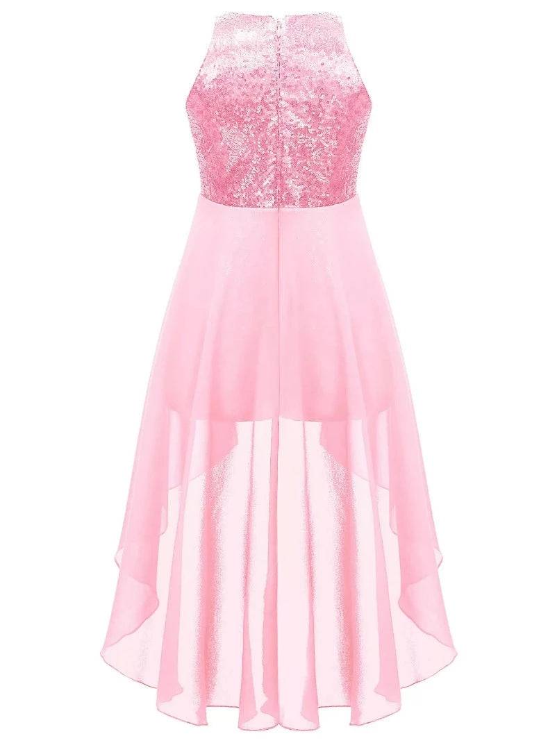 Kids Girls Sleeveless Sparkly Sequin Jumpsuit Dress