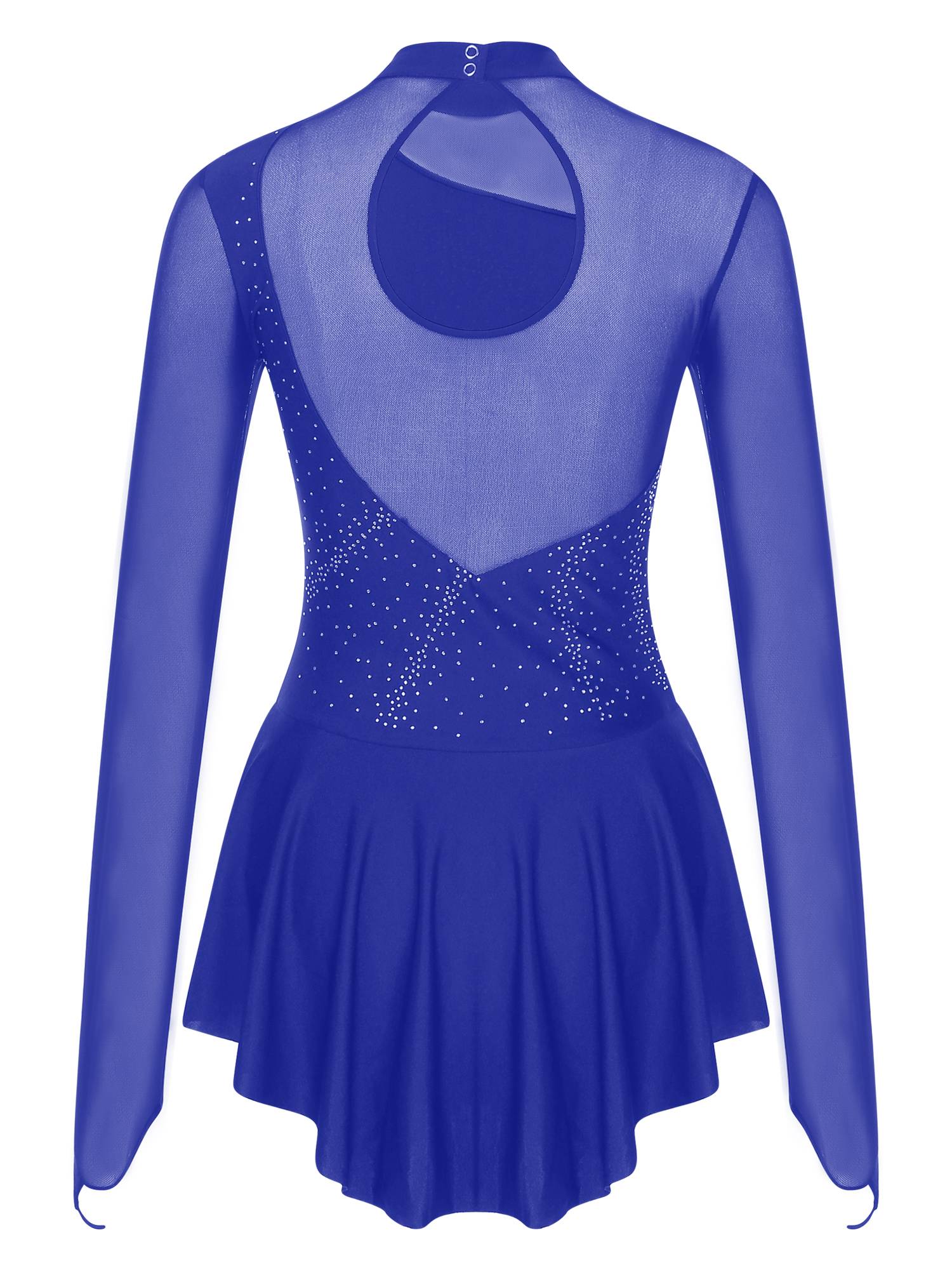 Women Glitter Rhinestone Dress Figure Skating Dance Leotard Dress