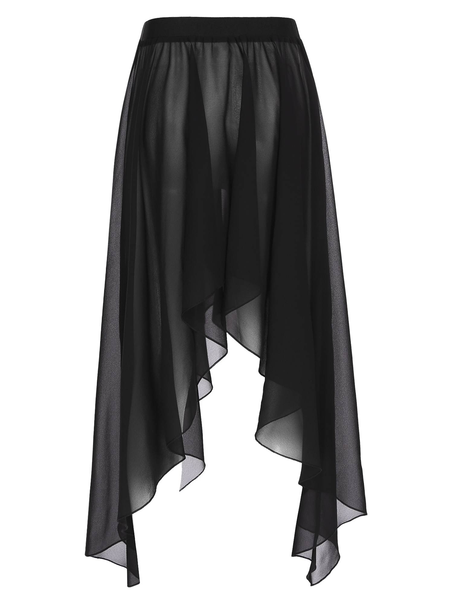 Women Semi See Through Asymmetrical Belly Dance Skirt
