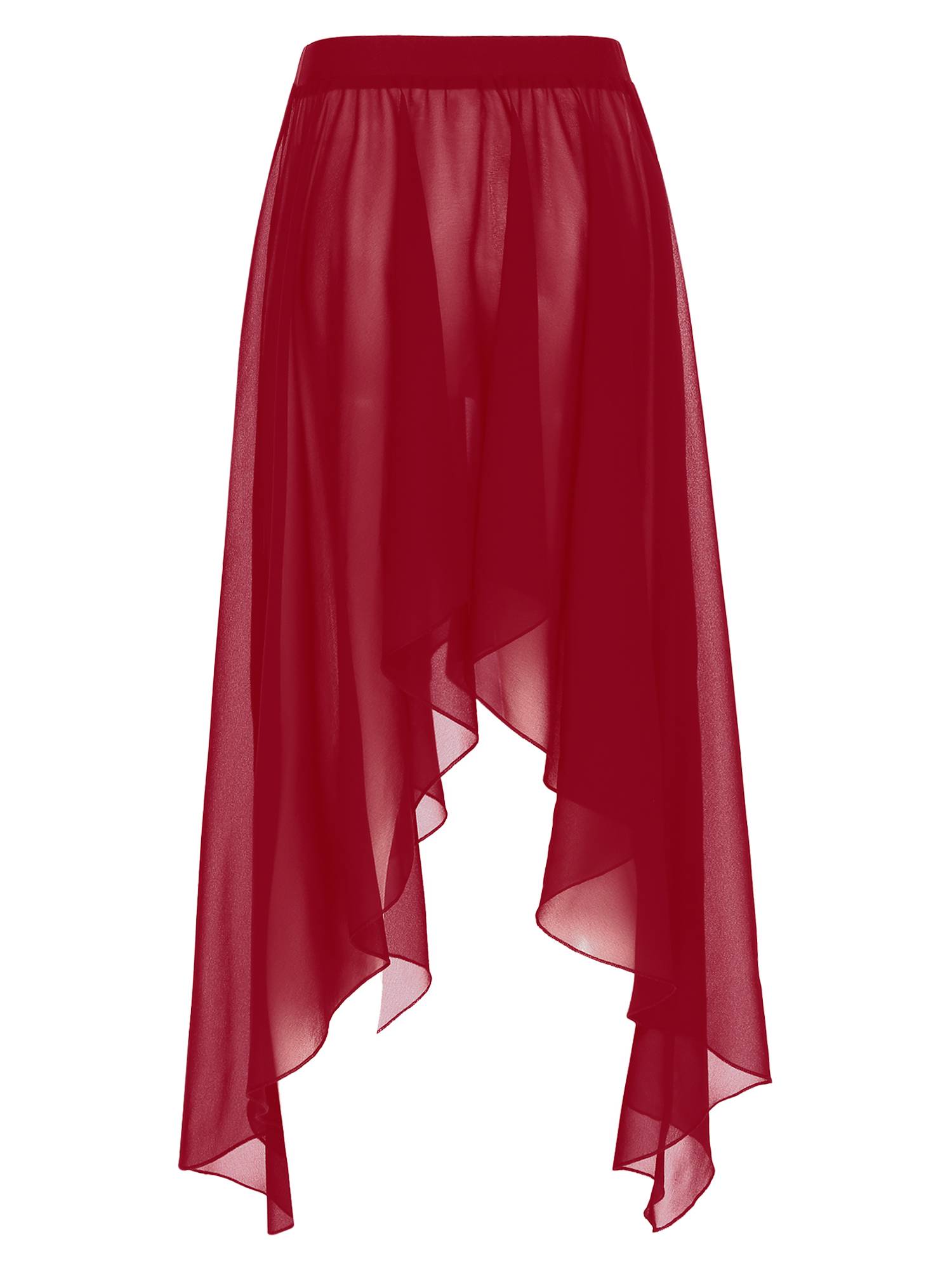 Women Semi See Through Asymmetrical Belly Dance Skirt