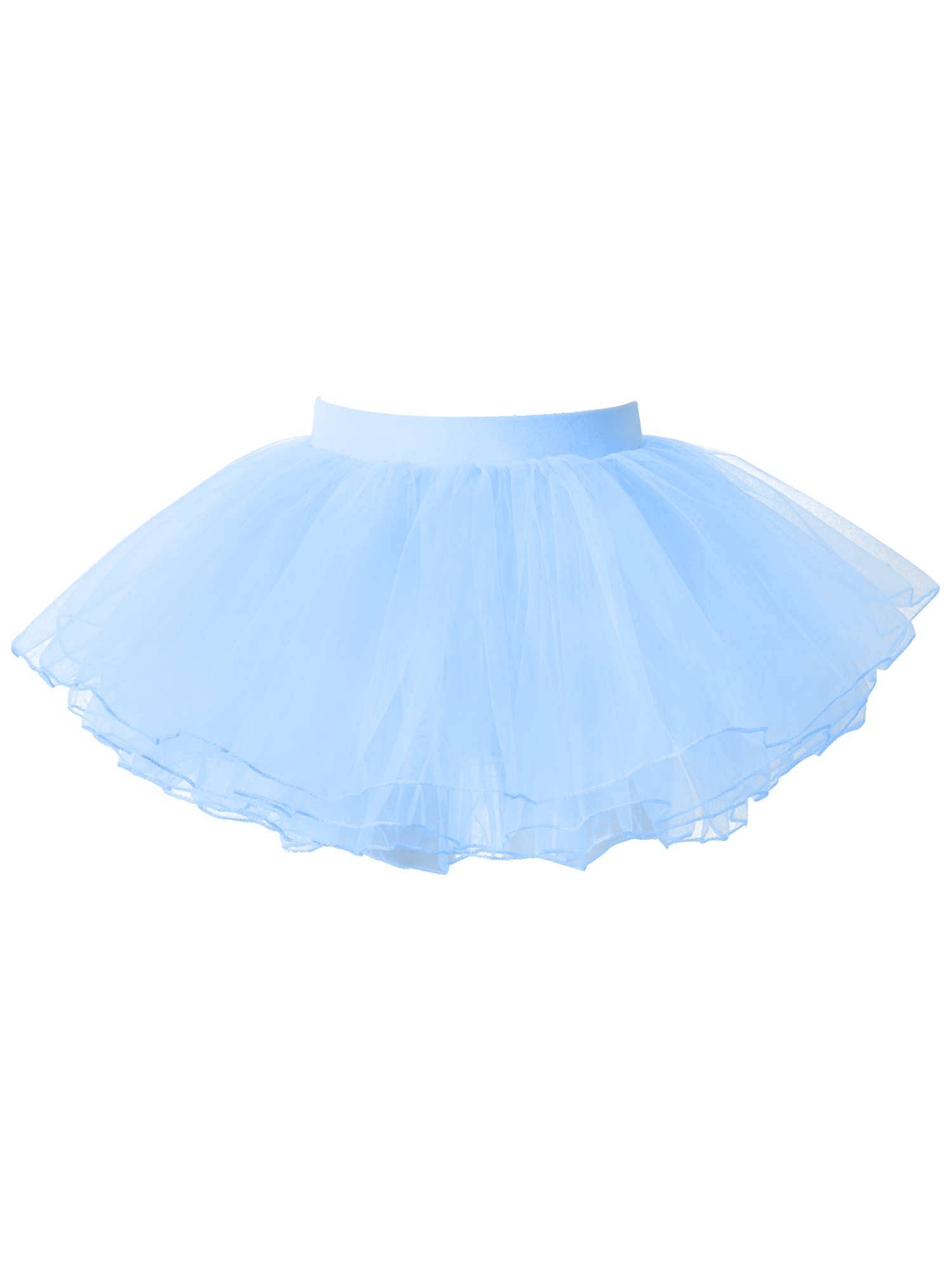 Kids Girls Elastic Waistband Tutu Mesh Skirt Solid Ballet Dance Skirt