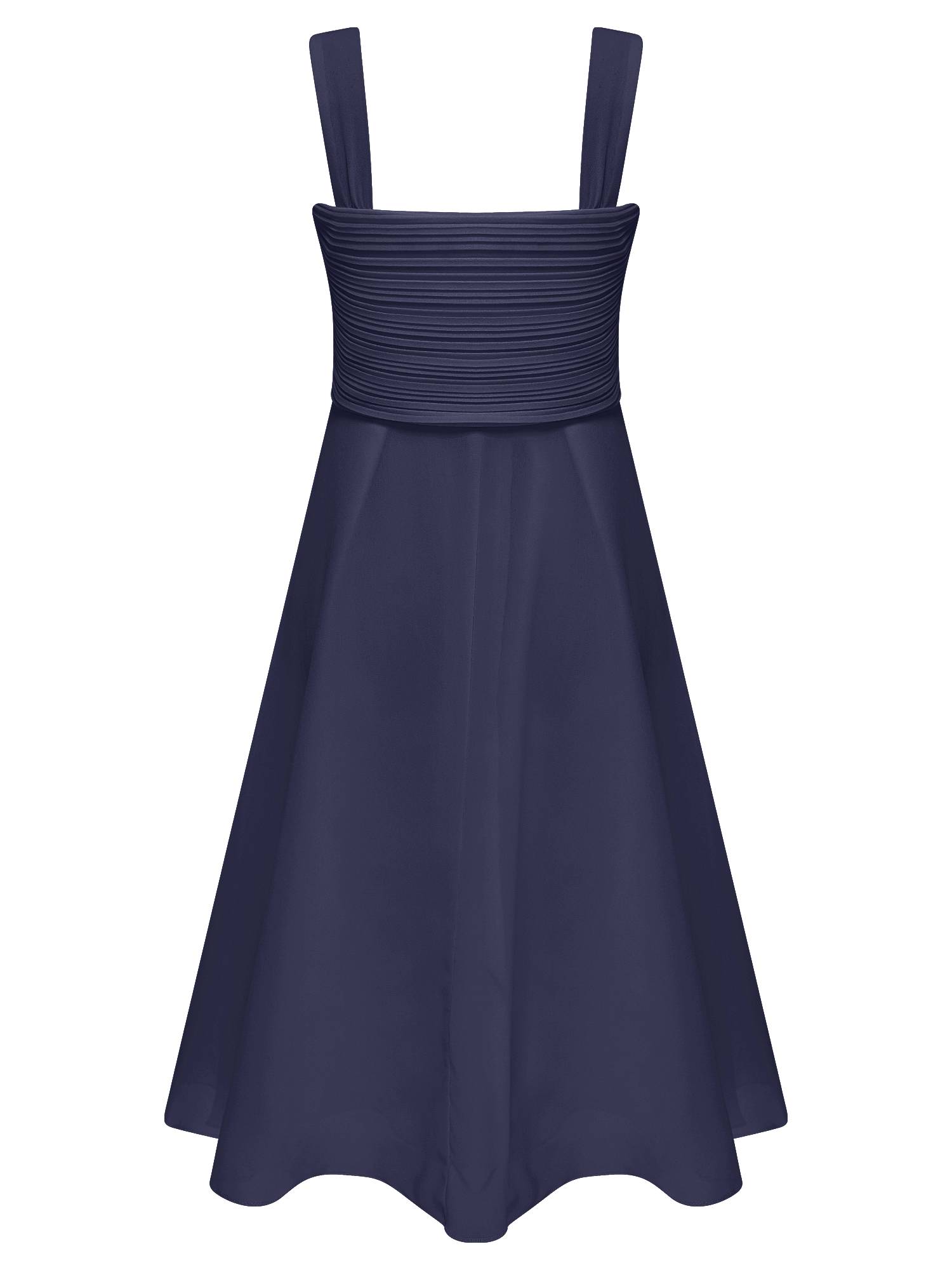 Kids Girls V Neck Sleeveless Ruched Bodice Chiffon Junior Bridesmaid Dress