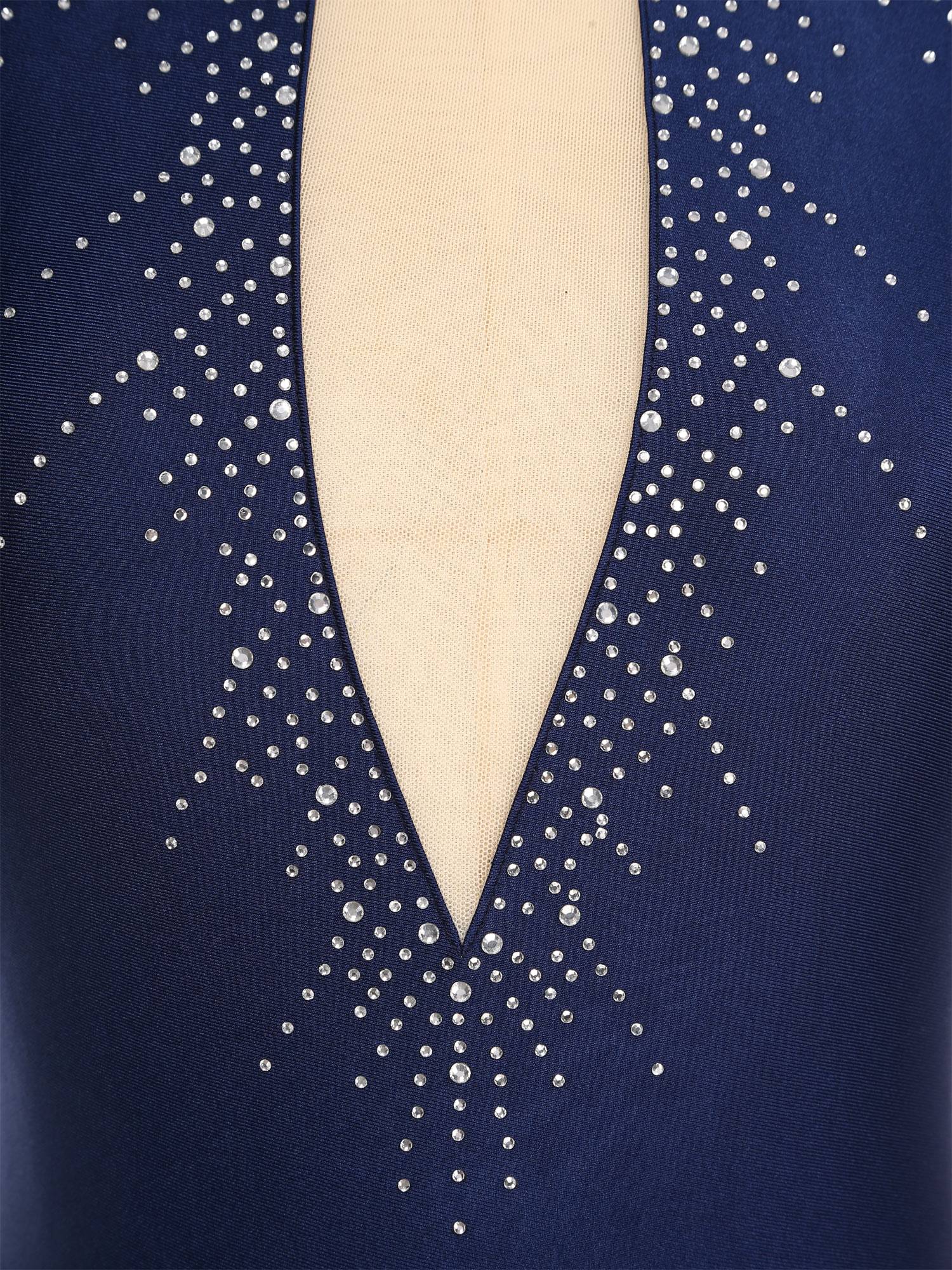 Women Glitter Rhinestone Sleeveless Figure Skating Leotard Dress