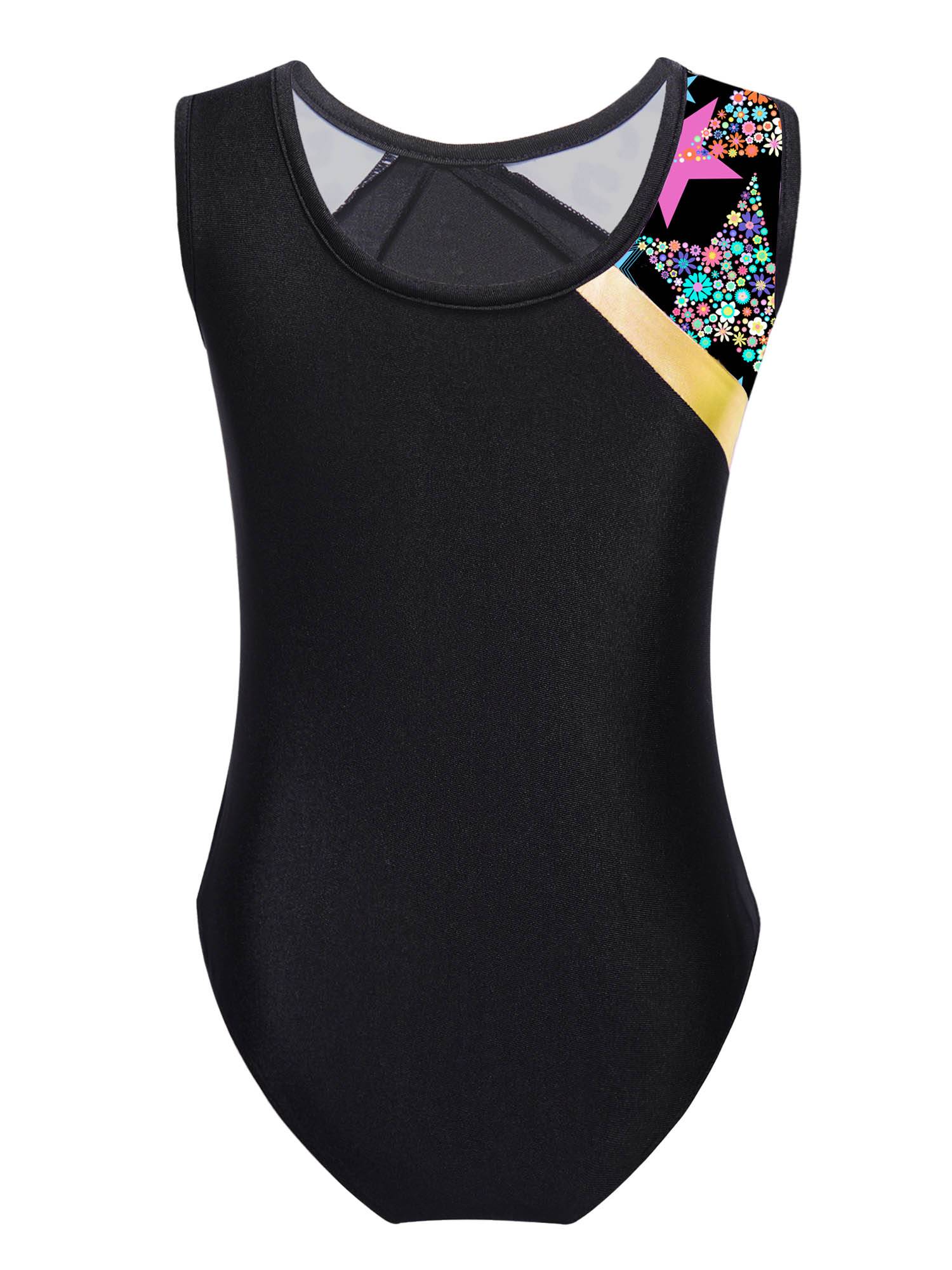 Kids Girls Sleeveless Gymnastics Training Leotard