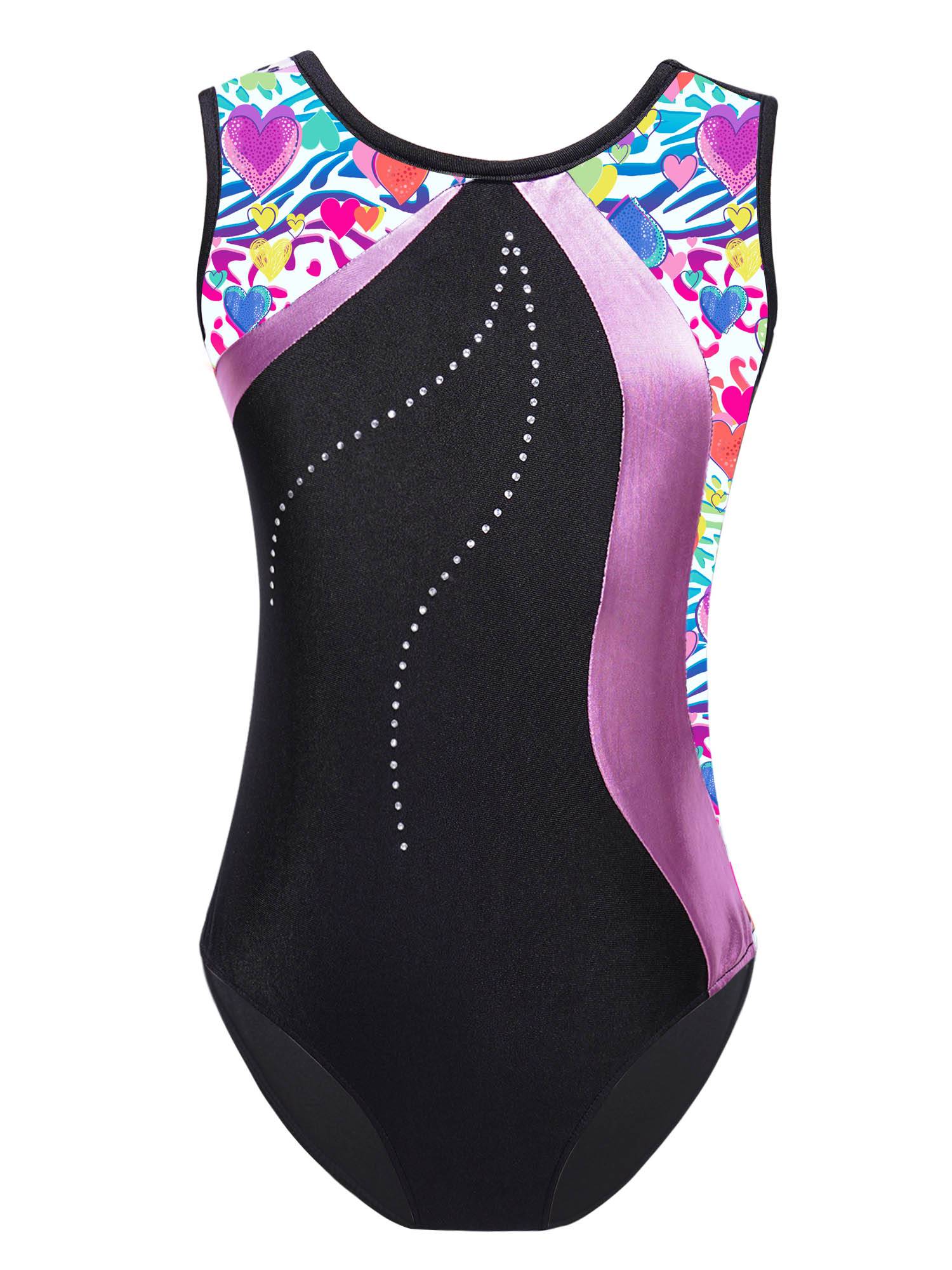 Kids Girls Sleeveless Gymnastics Training Leotard
