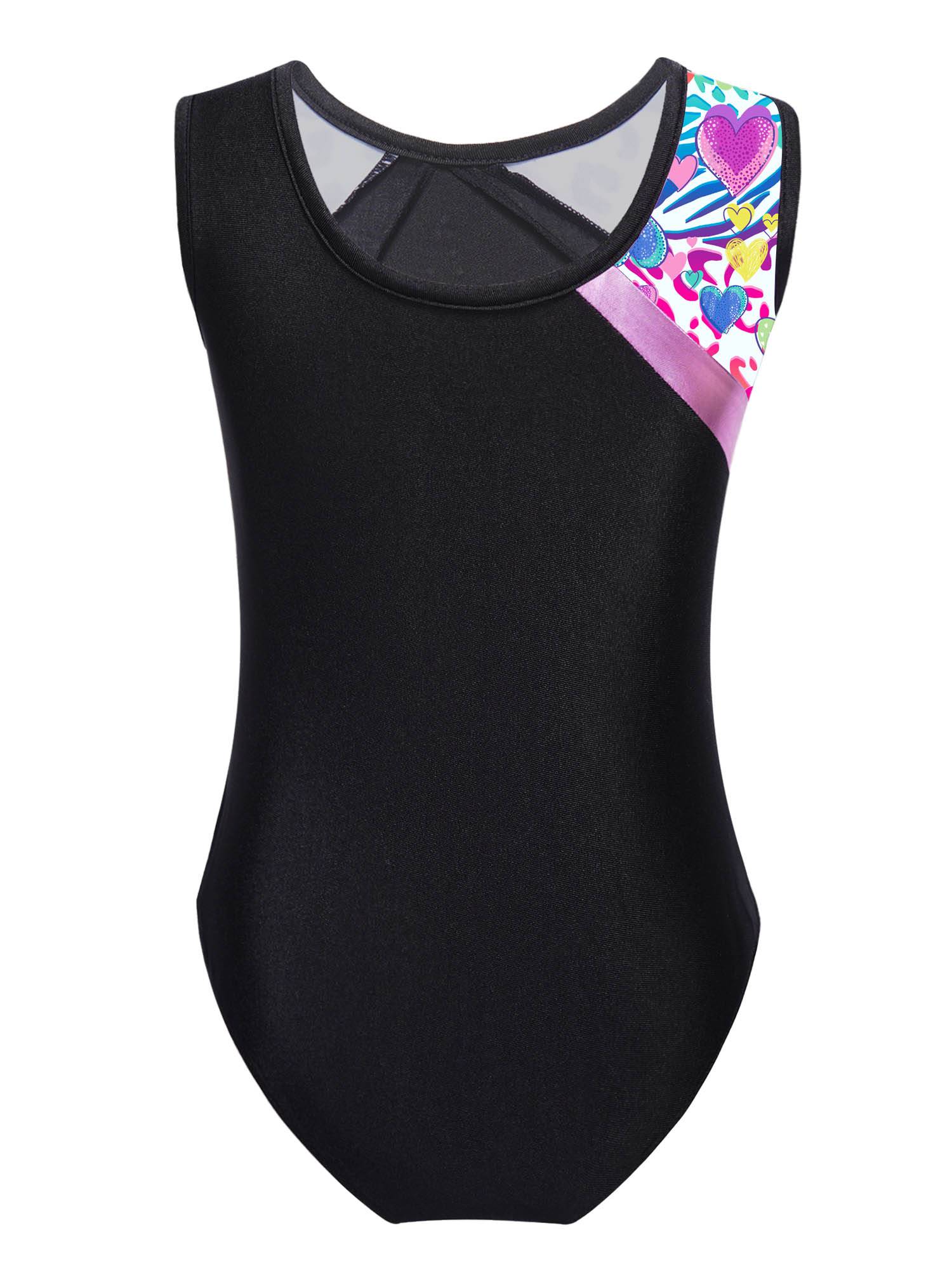 Kids Girls Sleeveless Gymnastics Training Leotard