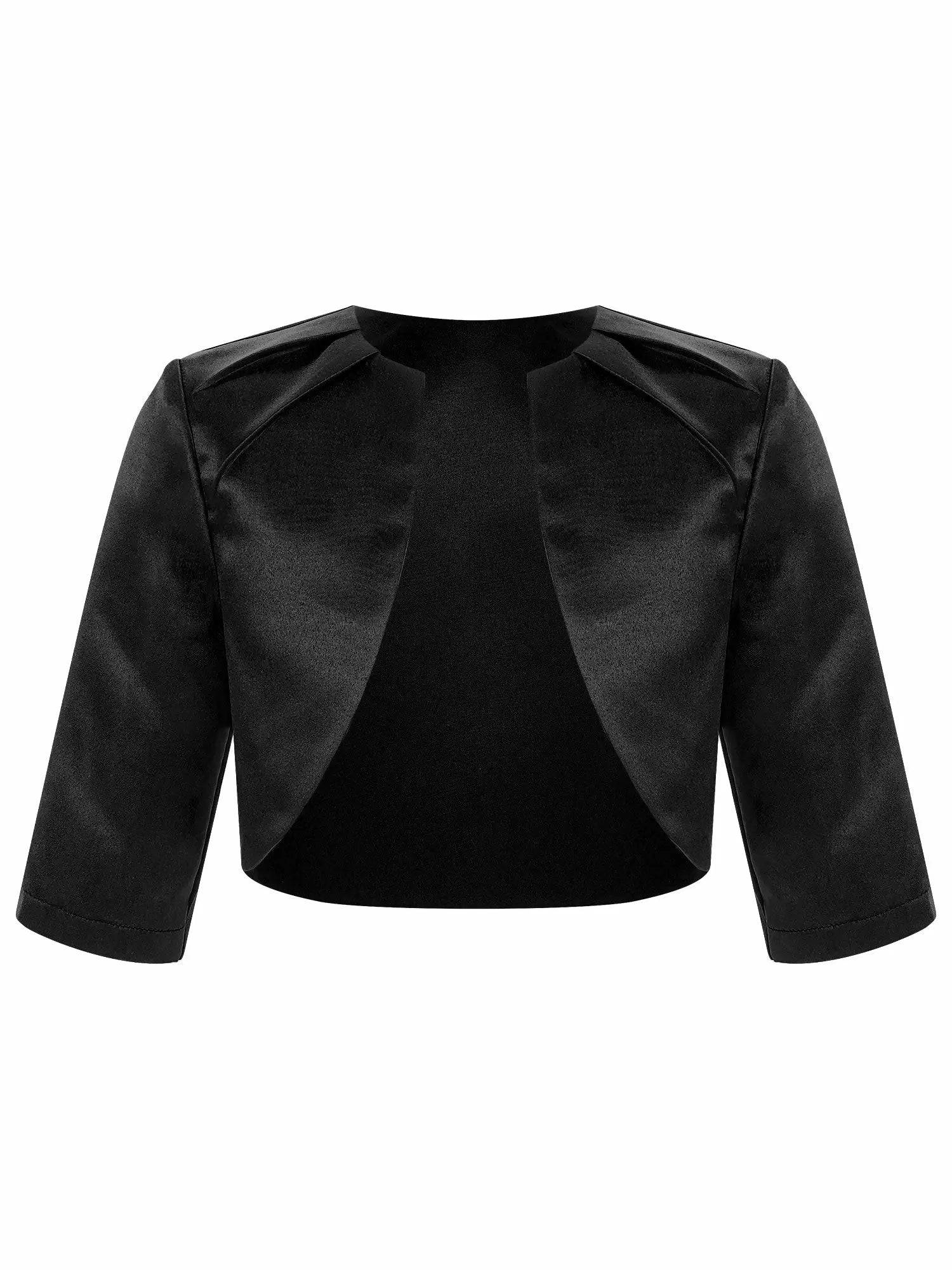 Kids Girls 3/4 Sleeves Party Dresses Bolero Cardigan