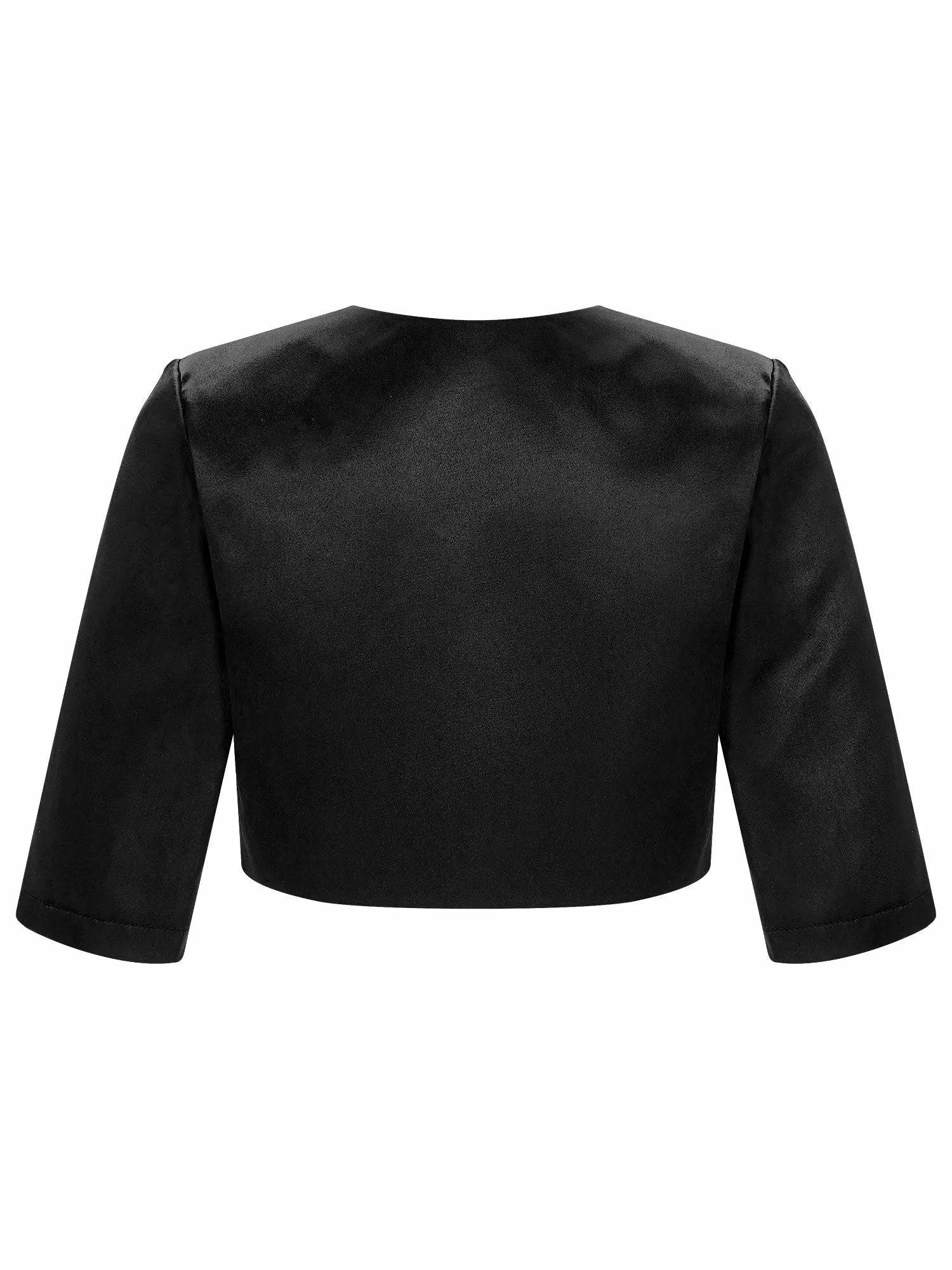 Kids Girls 3/4 Sleeves Party Dresses Bolero Cardigan