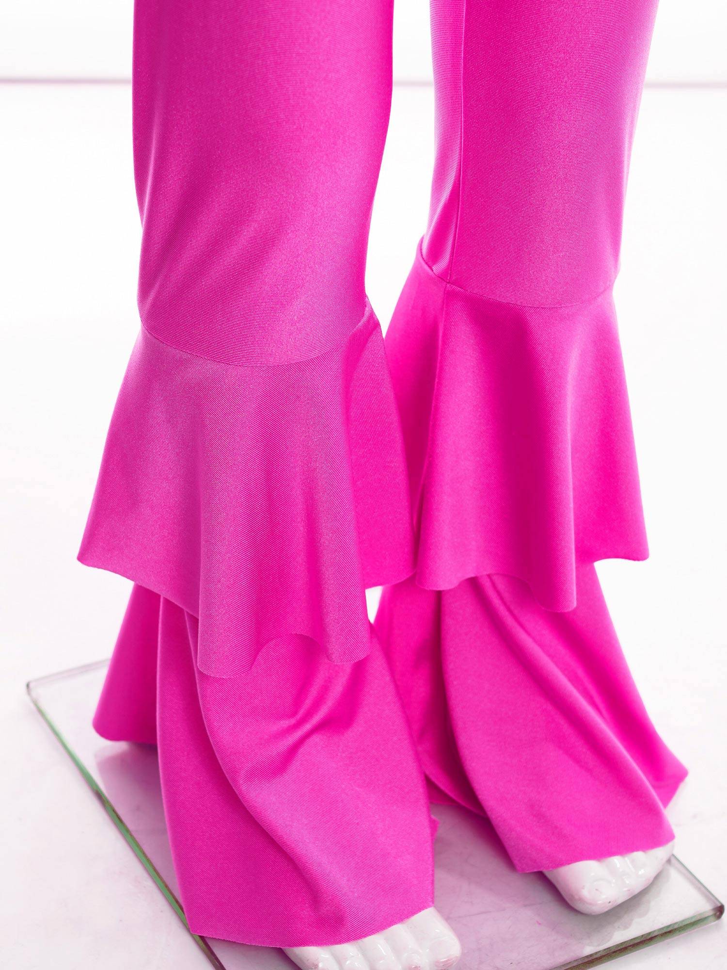 Kids Girls Sleeveless Sequins Tiered Bell-bottom Jazz Dance Unitards