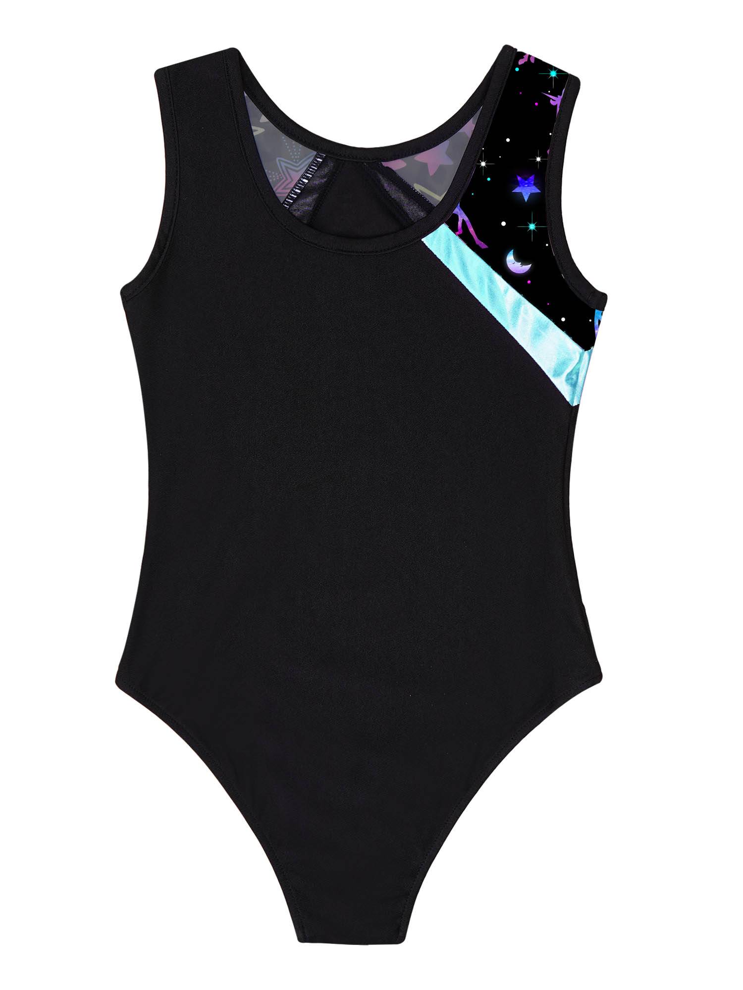 Kids Girls 2pcs Sleeveless Gymnastics Leotard with Shorts Set