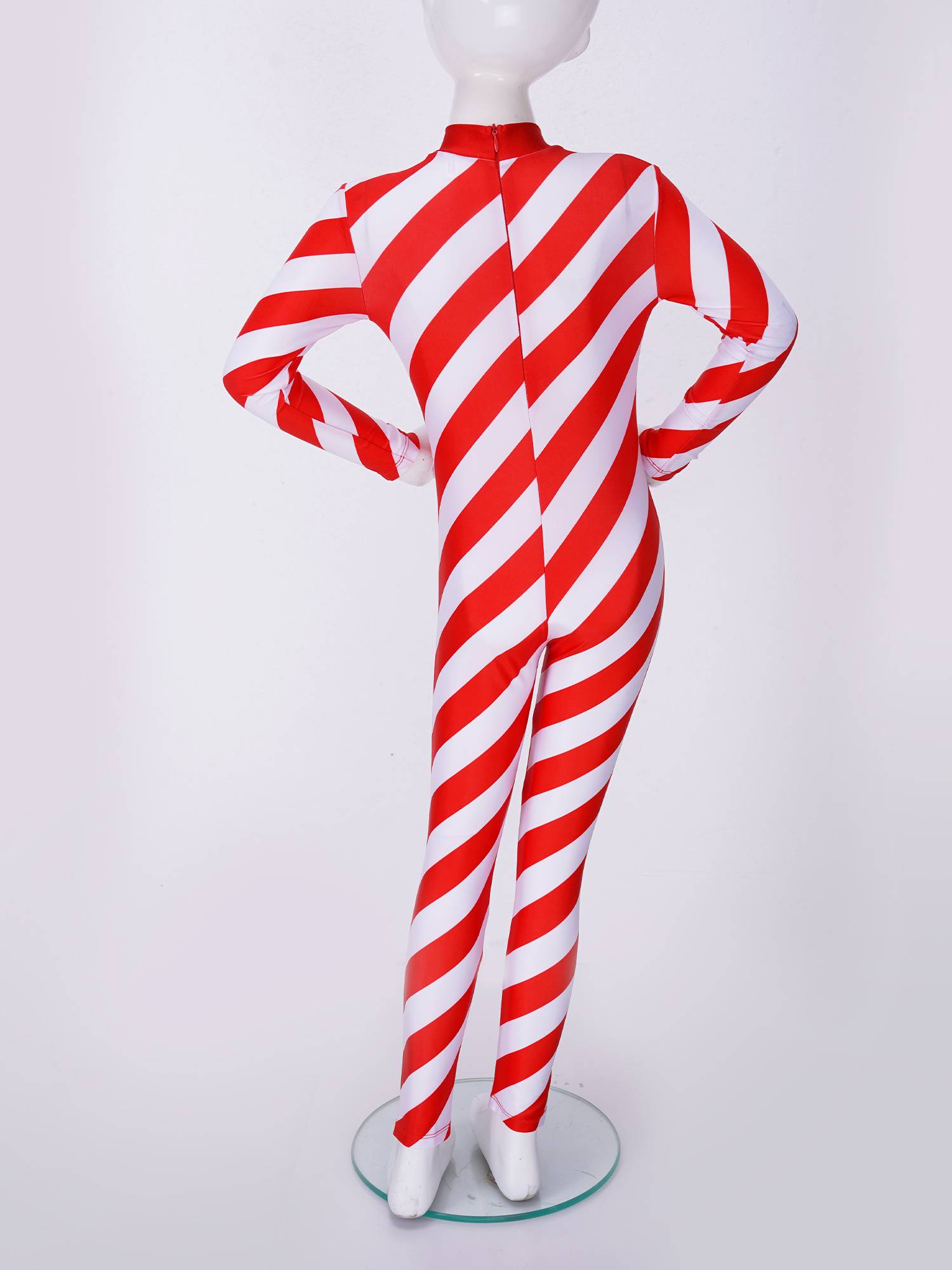 Kids Christmas Turtleneck Long Sleeve Stripe Jumpsuit