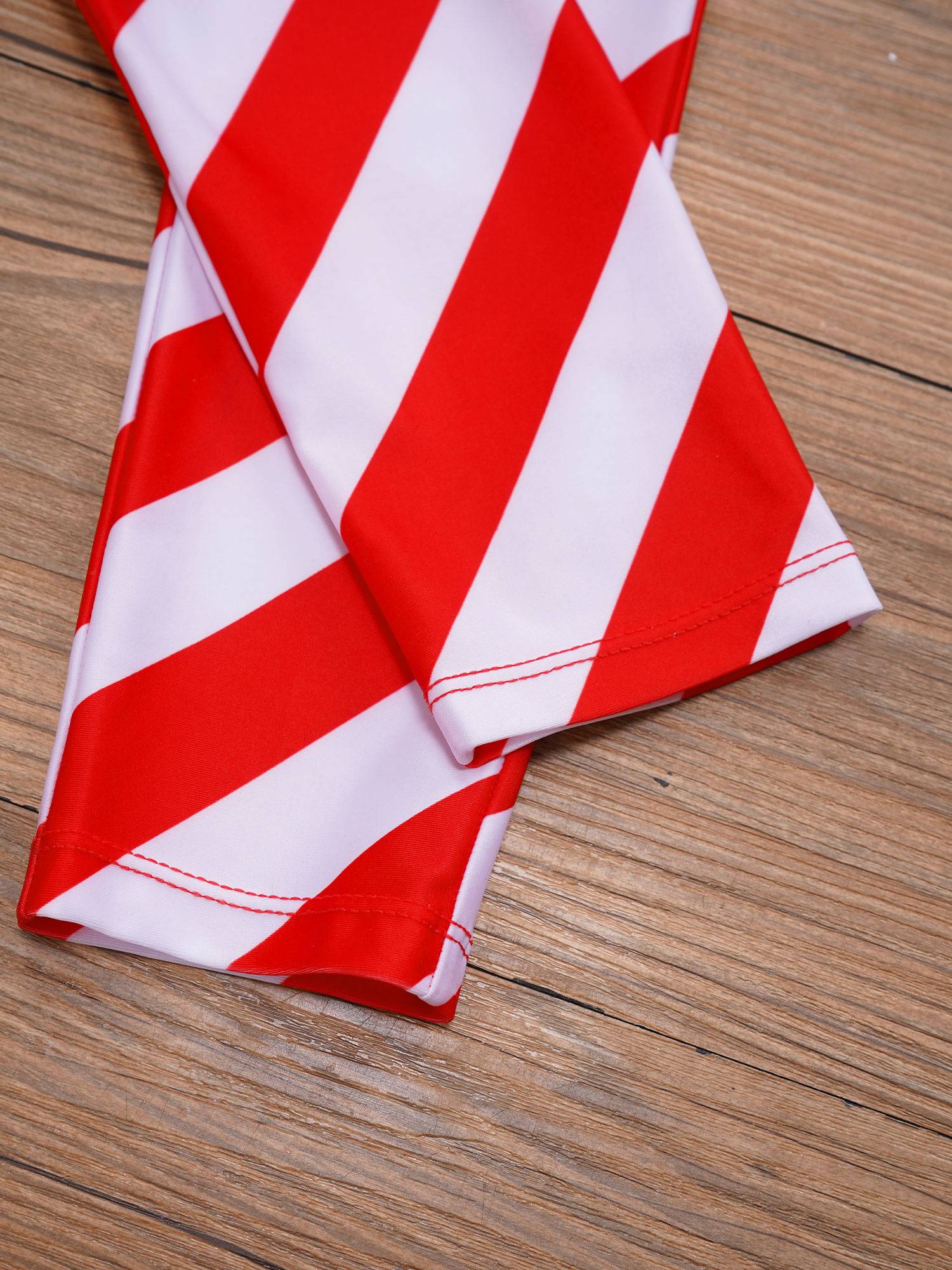 Kids Christmas Turtleneck Long Sleeve Stripe Jumpsuit