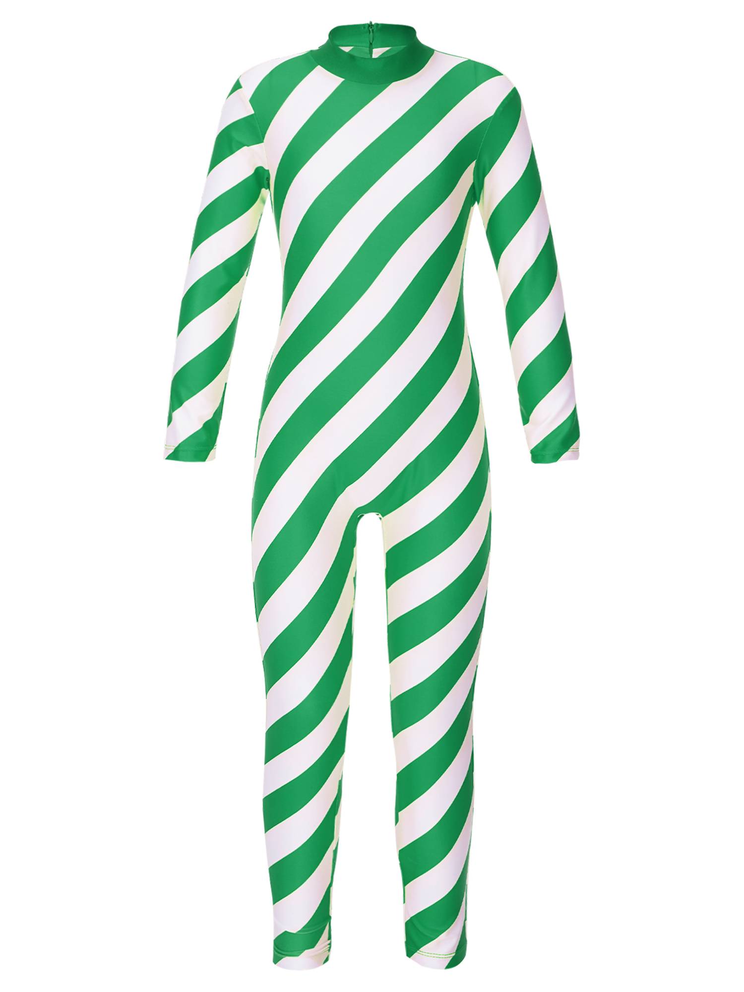 Kids Christmas Turtleneck Long Sleeve Stripe Jumpsuit