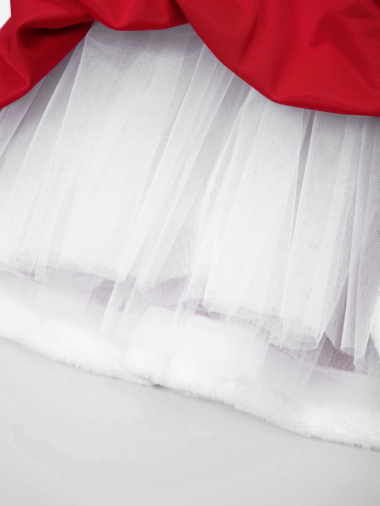 Kids Girls Christmas Long Sleeve Hooded Velvet Dress with Belt